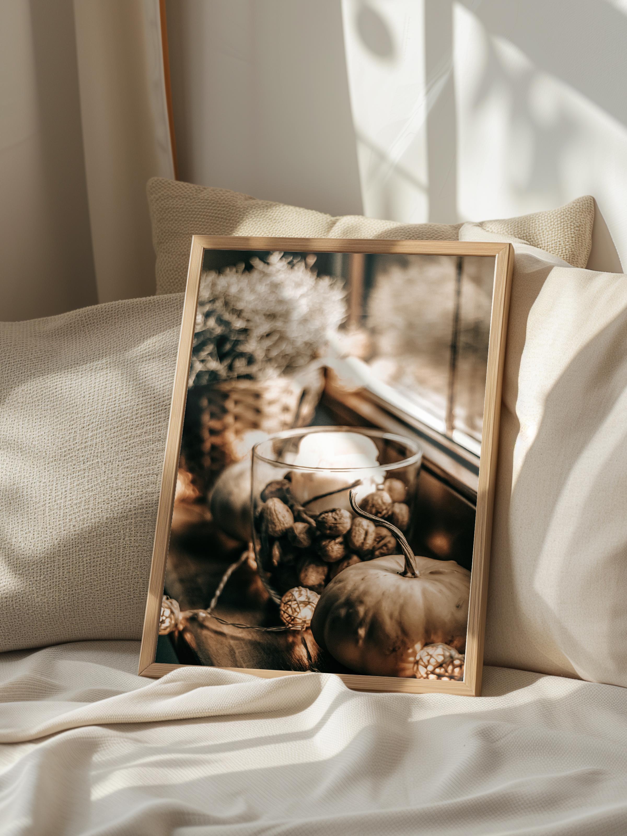 Rustic Çerçevesiz Poster, İskandinav Turuncu Poster, NO:477 Balkabakları Fotoğraf