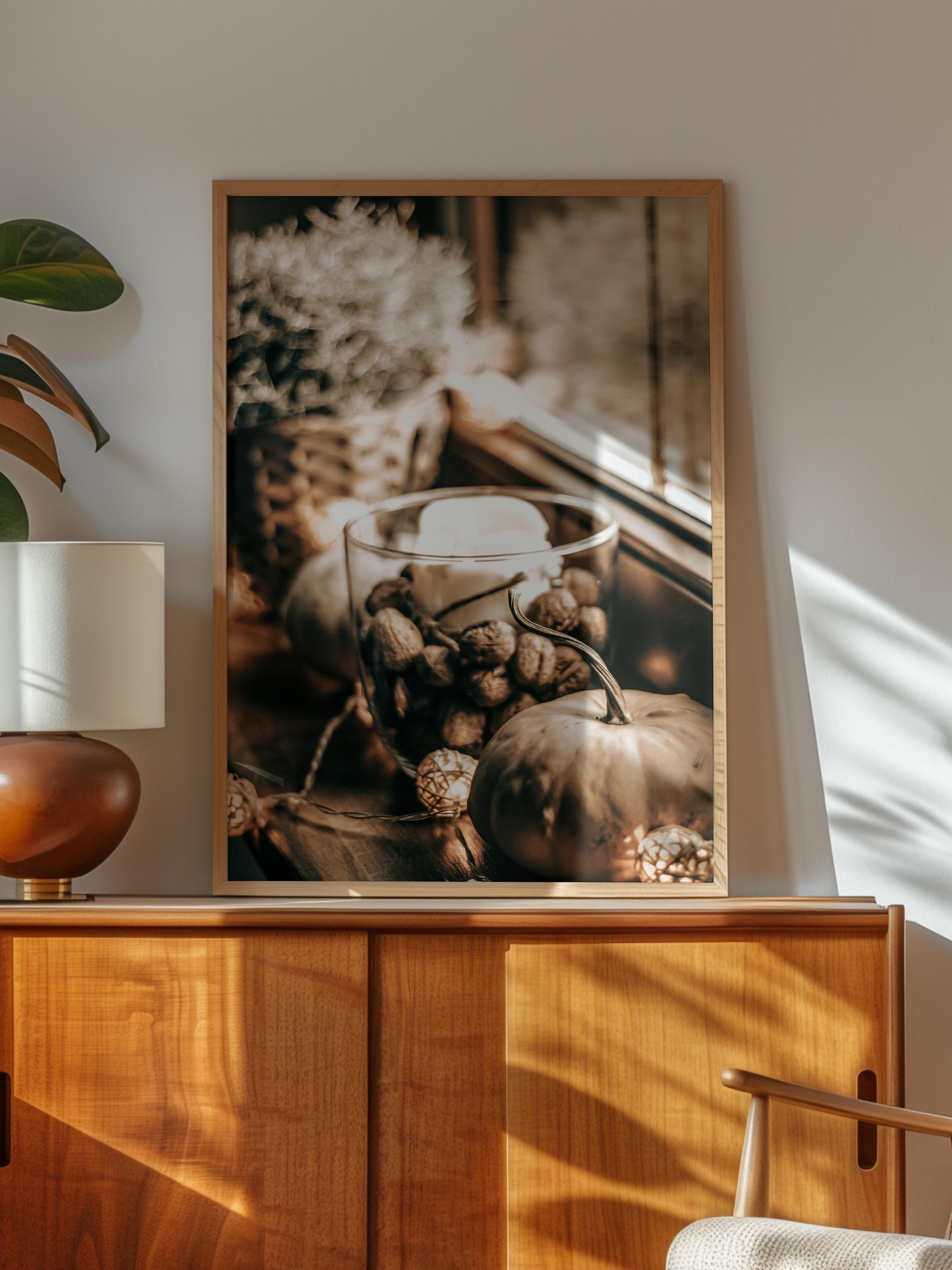Rustic Çerçevesiz Poster, İskandinav Turuncu Poster, NO:477 Balkabakları Fotoğraf