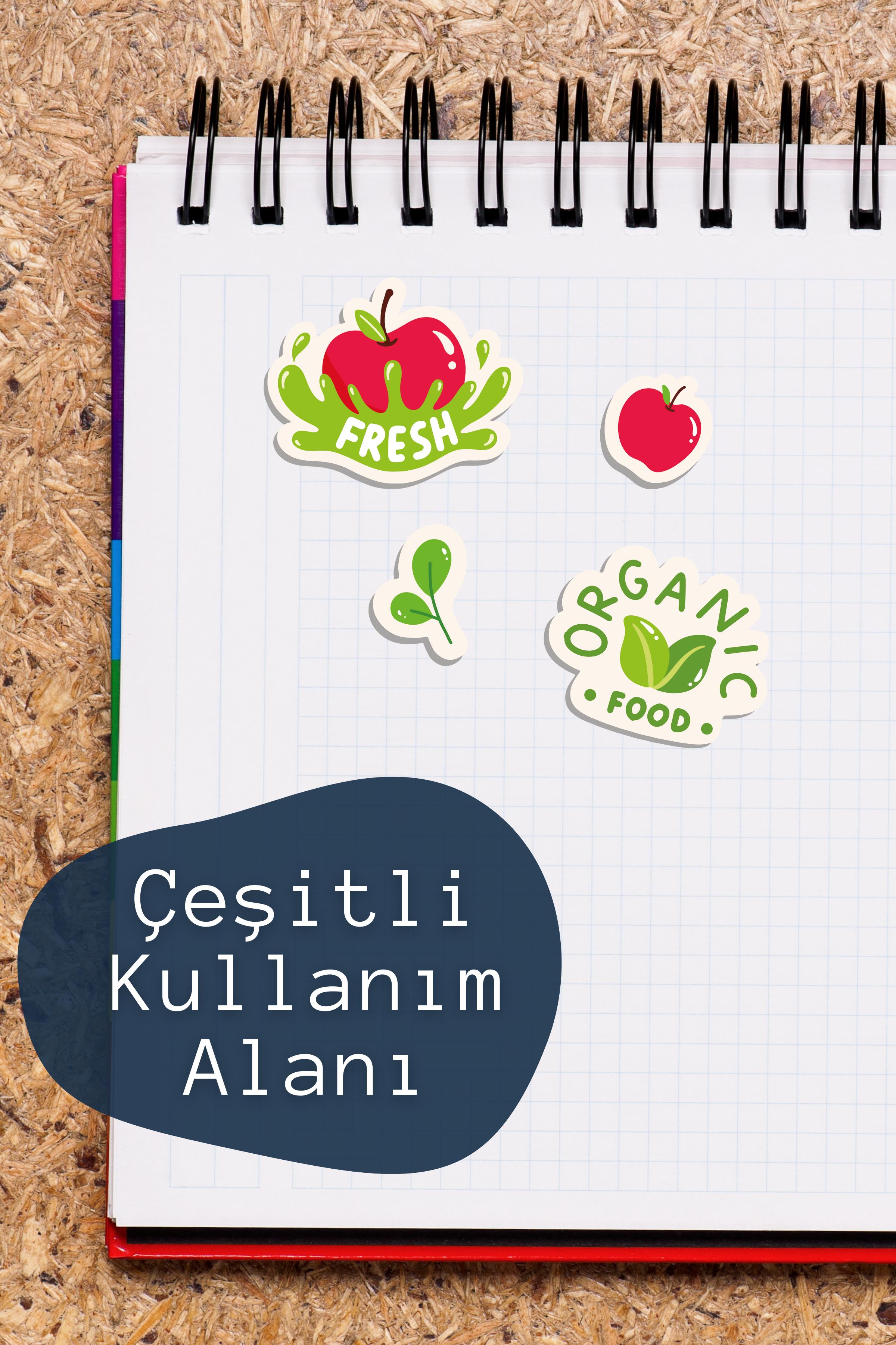 Sağlık & Spor Temalı Sticker ve Etiket Seti - Orta Boy - Su Geçirmez, Kalın Yapışkanlı Sticker Seti