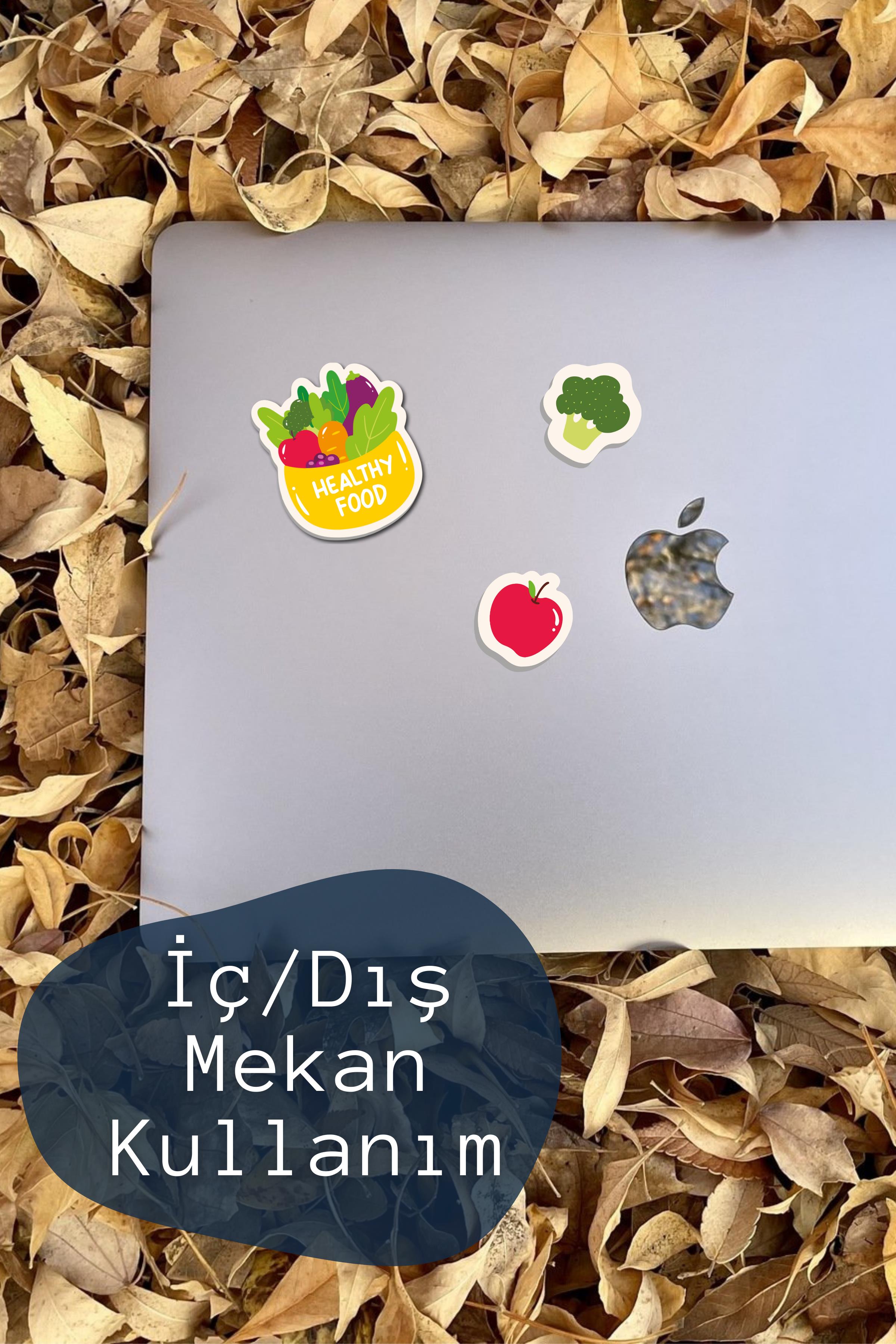Sağlık & Spor Temalı Sticker ve Etiket Seti - Orta Boy - Su Geçirmez, Kalın Yapışkanlı Sticker Seti