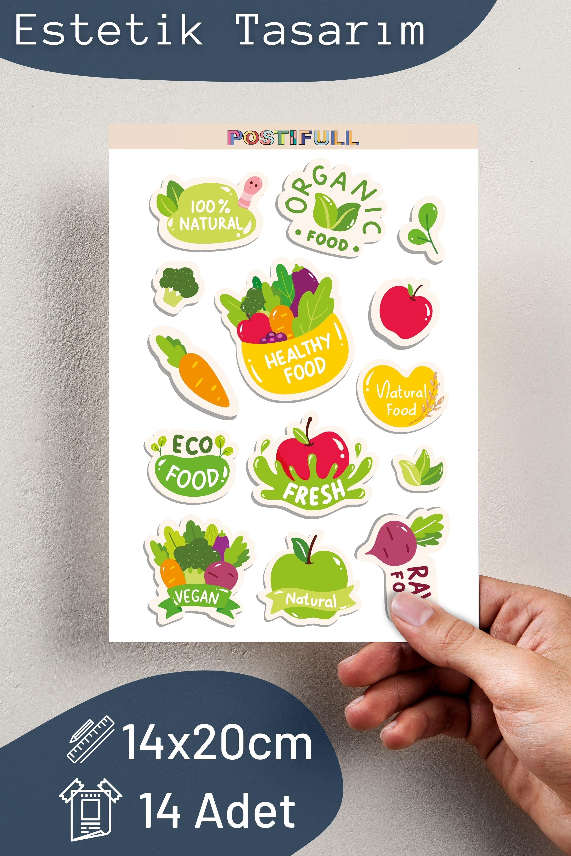 Sağlık & Spor Temalı Sticker ve Etiket Seti - Orta Boy - Su Geçirmez, Kalın Yapışkanlı Sticker Seti