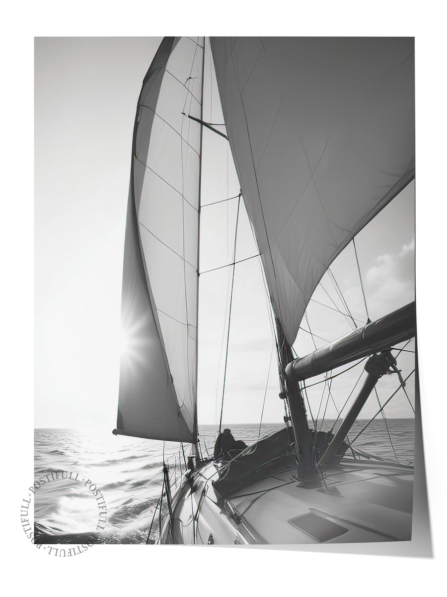 Sailing into the Sunset Poster, Dikey Duvar Tablosu Comfort Serisi NO:108384