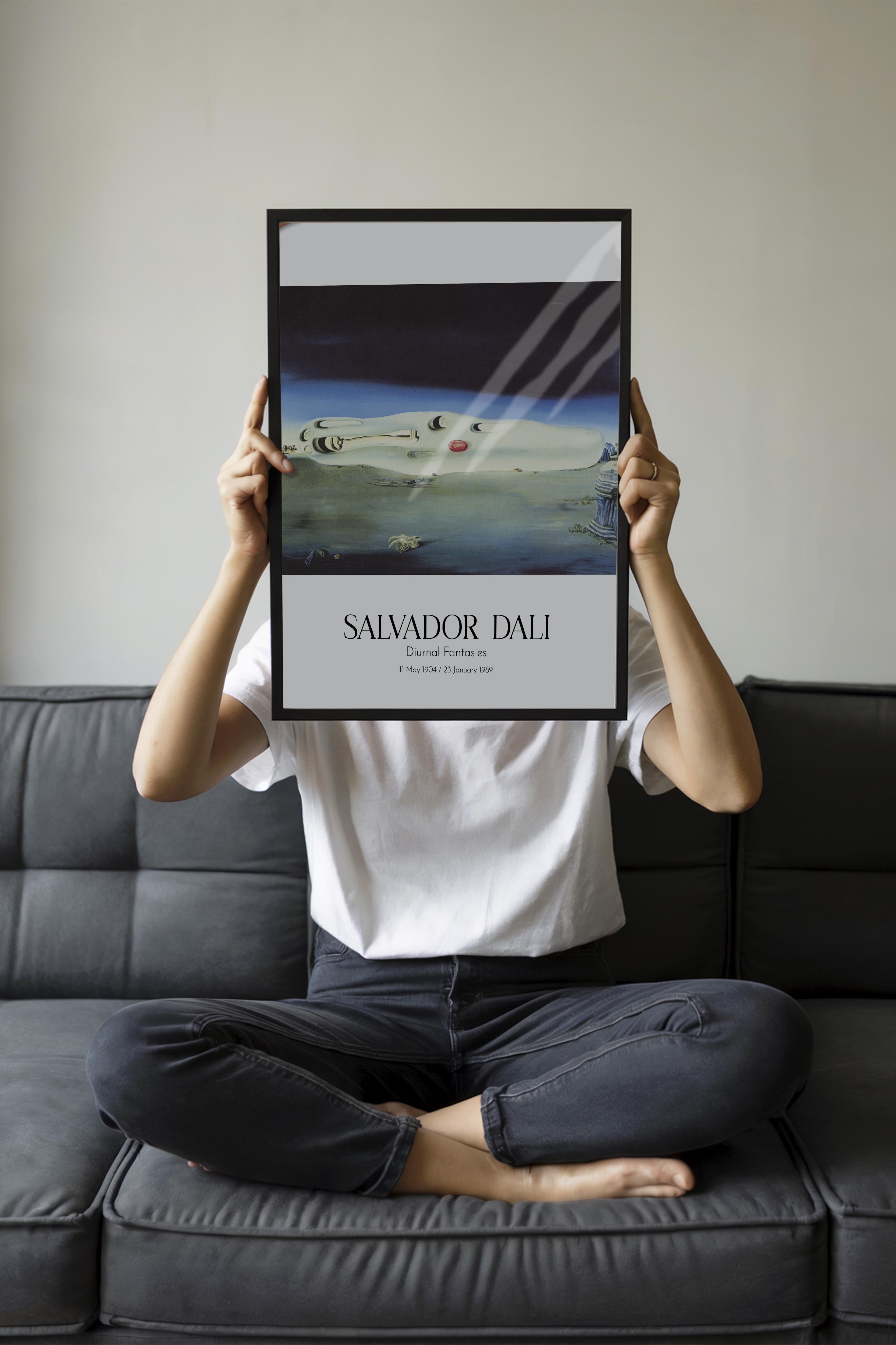 Salvador Dali - Diurnal Fantasies, Siyah Çerçeveli Tablo, Sanat Serisi NO:112502