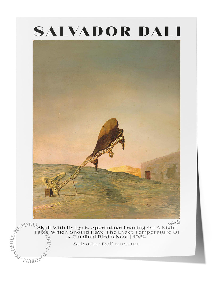 Skull With Its Lyric Appendage Leaning On A Night Table Which Should Have The Exact Temperature Of A Cardinal Bird's Nest Modern Sanat Çerçevesiz Poster
