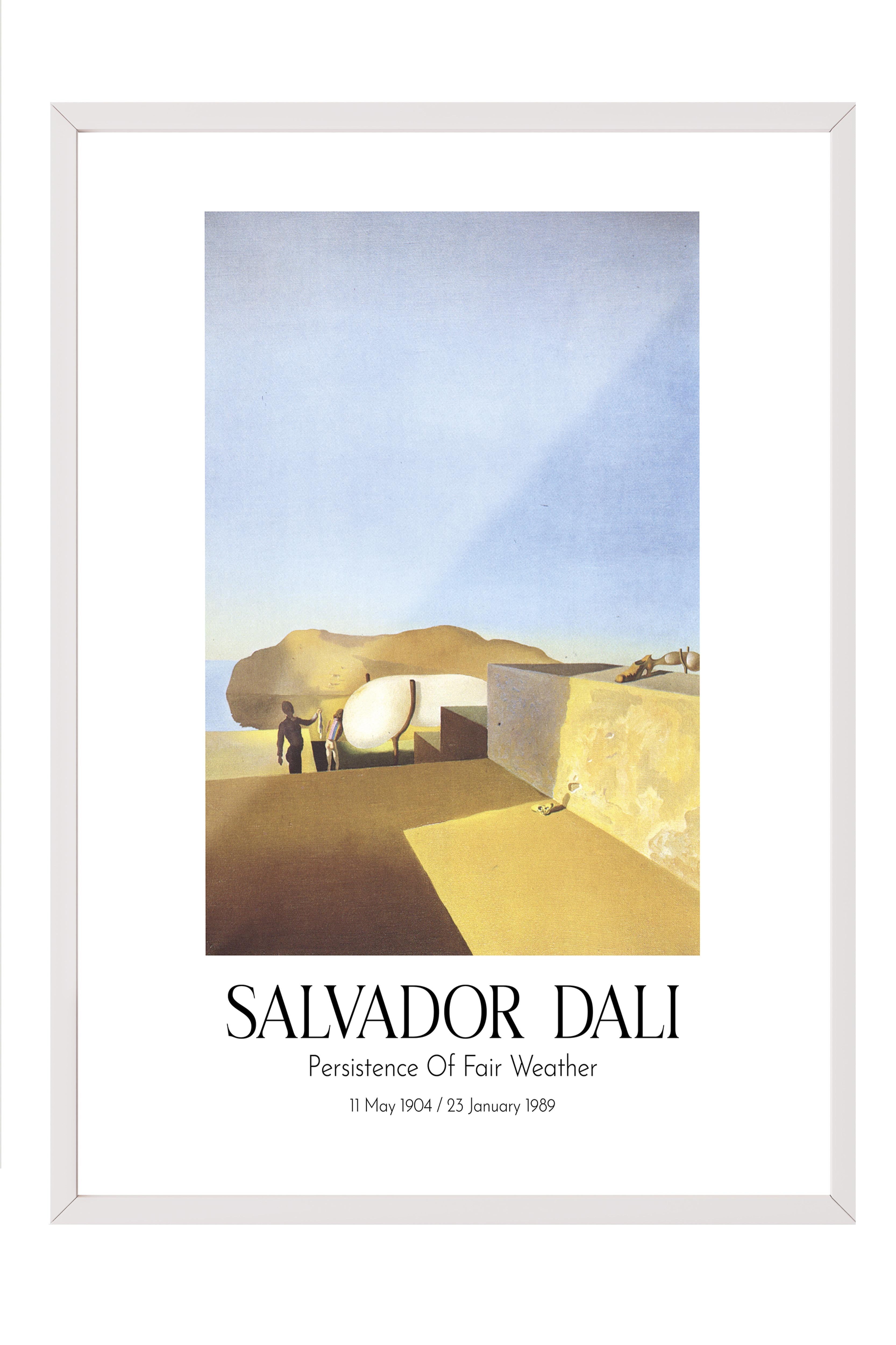 Salvador Dali - Persistence Of Fair Weather, Beyaz Çerçeveli Tablo, Sanat Serisi NO:112504