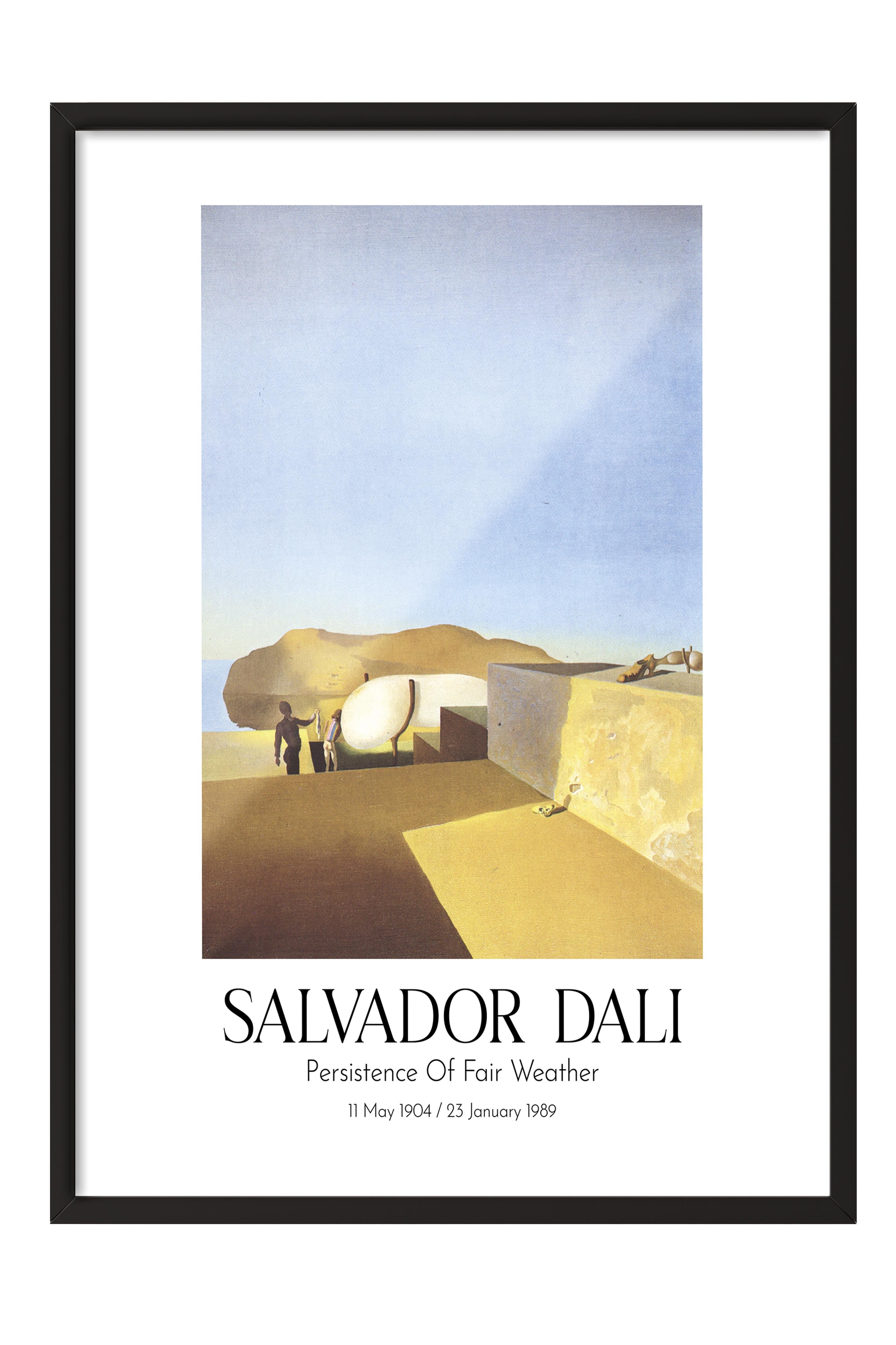 Salvador Dali - Persistence Of Fair Weather, Siyah Çerçeveli Tablo, Sanat Serisi NO:112504