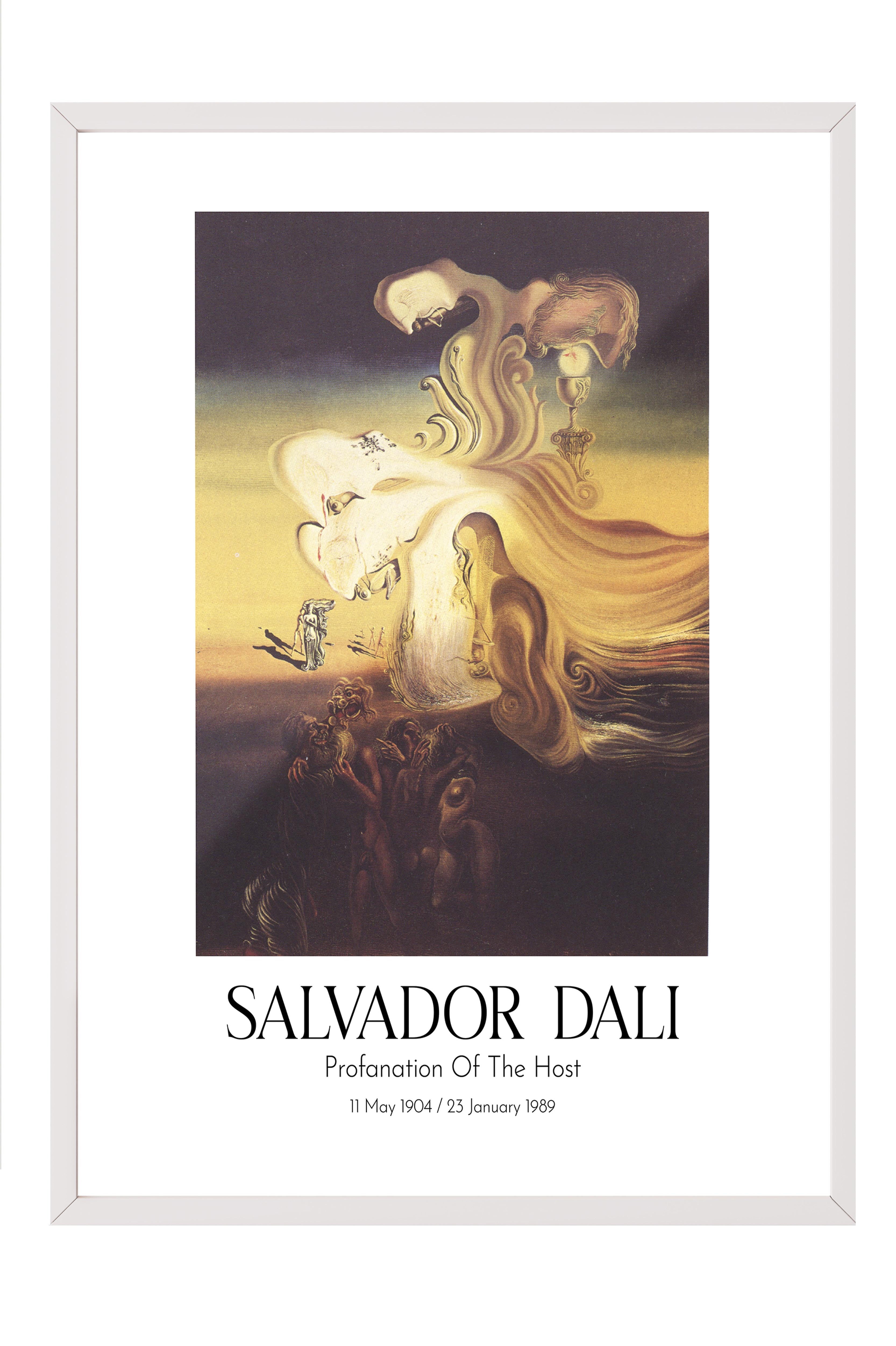 Salvador Dali - Profanation Of The Host, Beyaz Çerçeveli Tablo, Sanat Serisi NO:112503