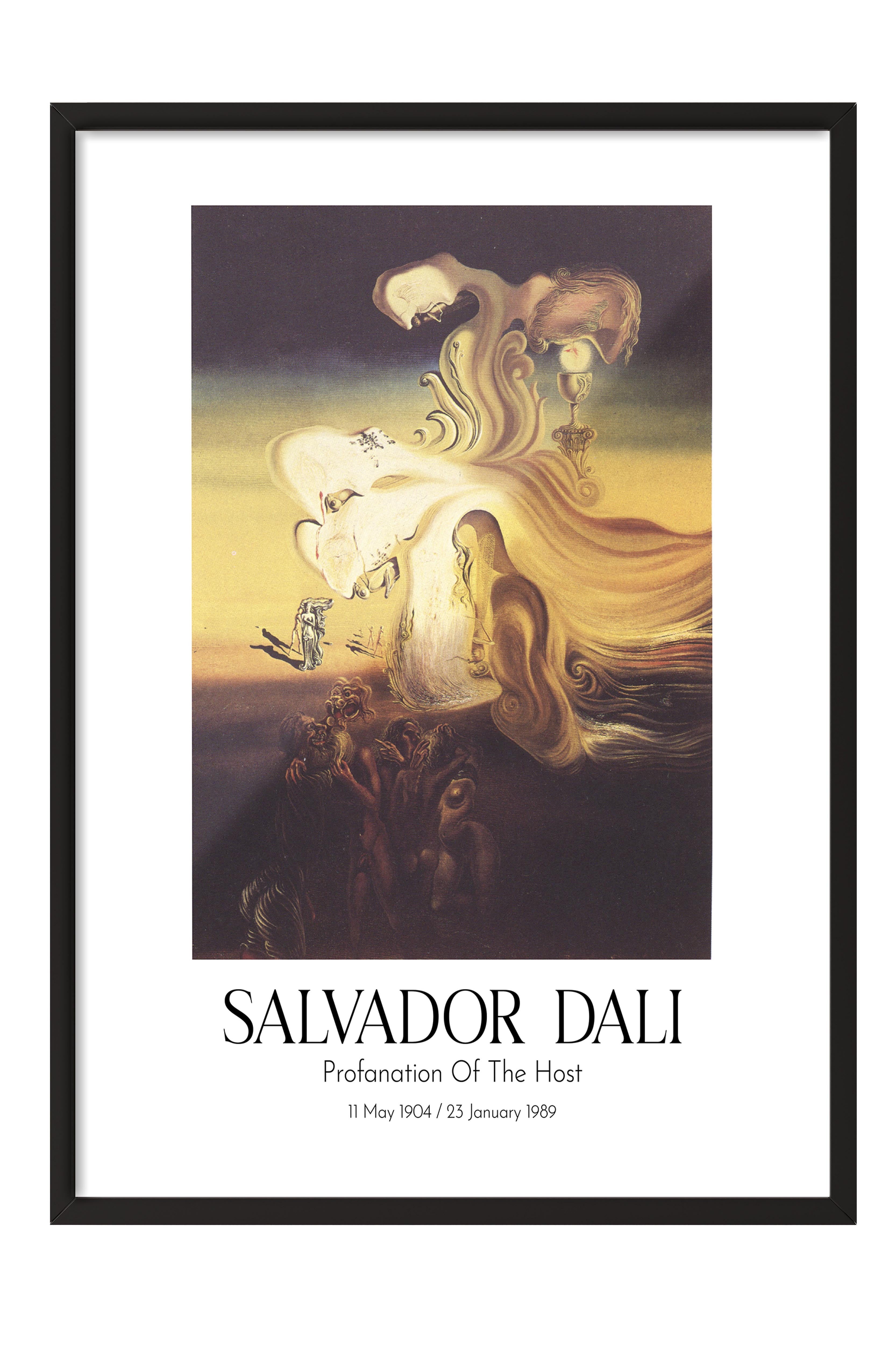 Salvador Dali - Profanation Of The Host, Siyah Çerçeveli Tablo, Sanat Serisi NO:112503