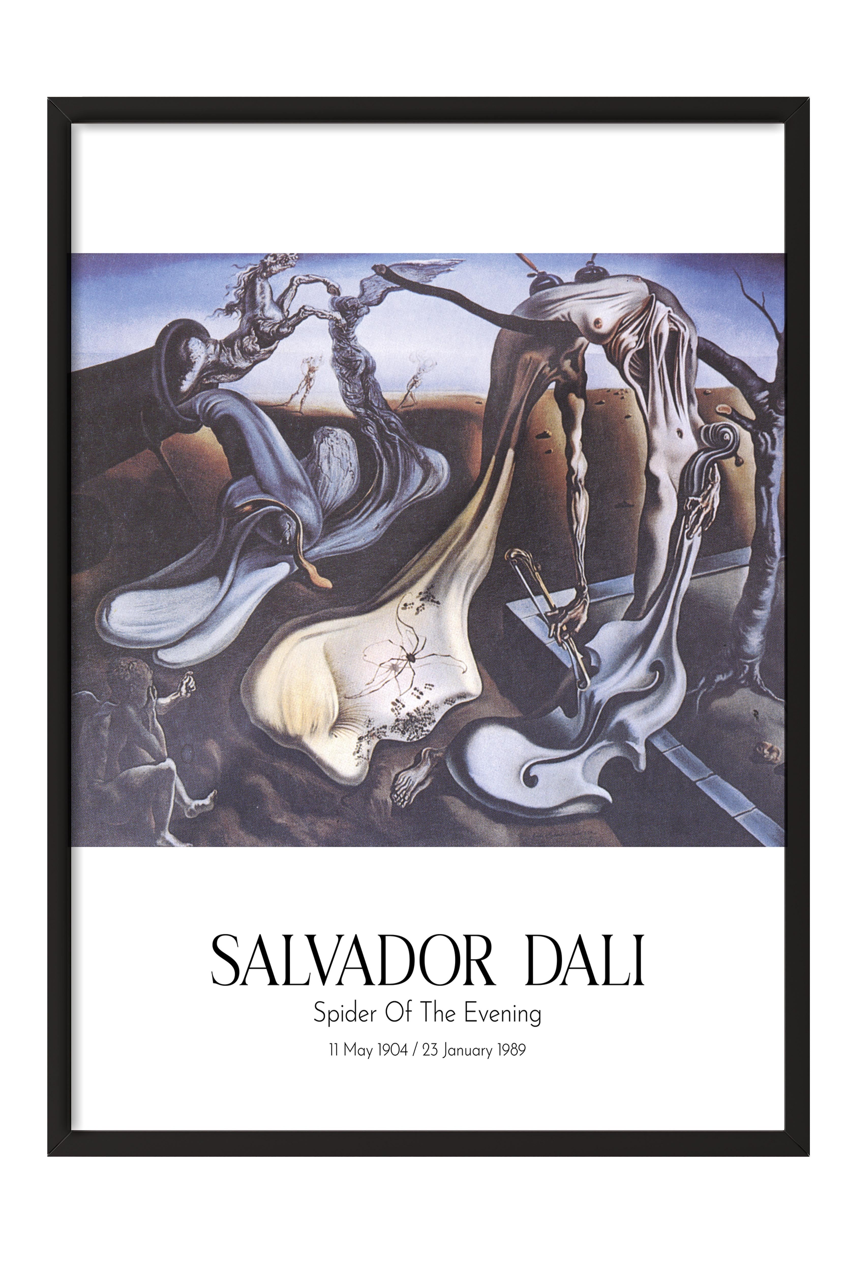 Salvador Dali - Spider Of The Evening, Siyah Çerçeveli Tablo, Sanat Serisi NO:112501