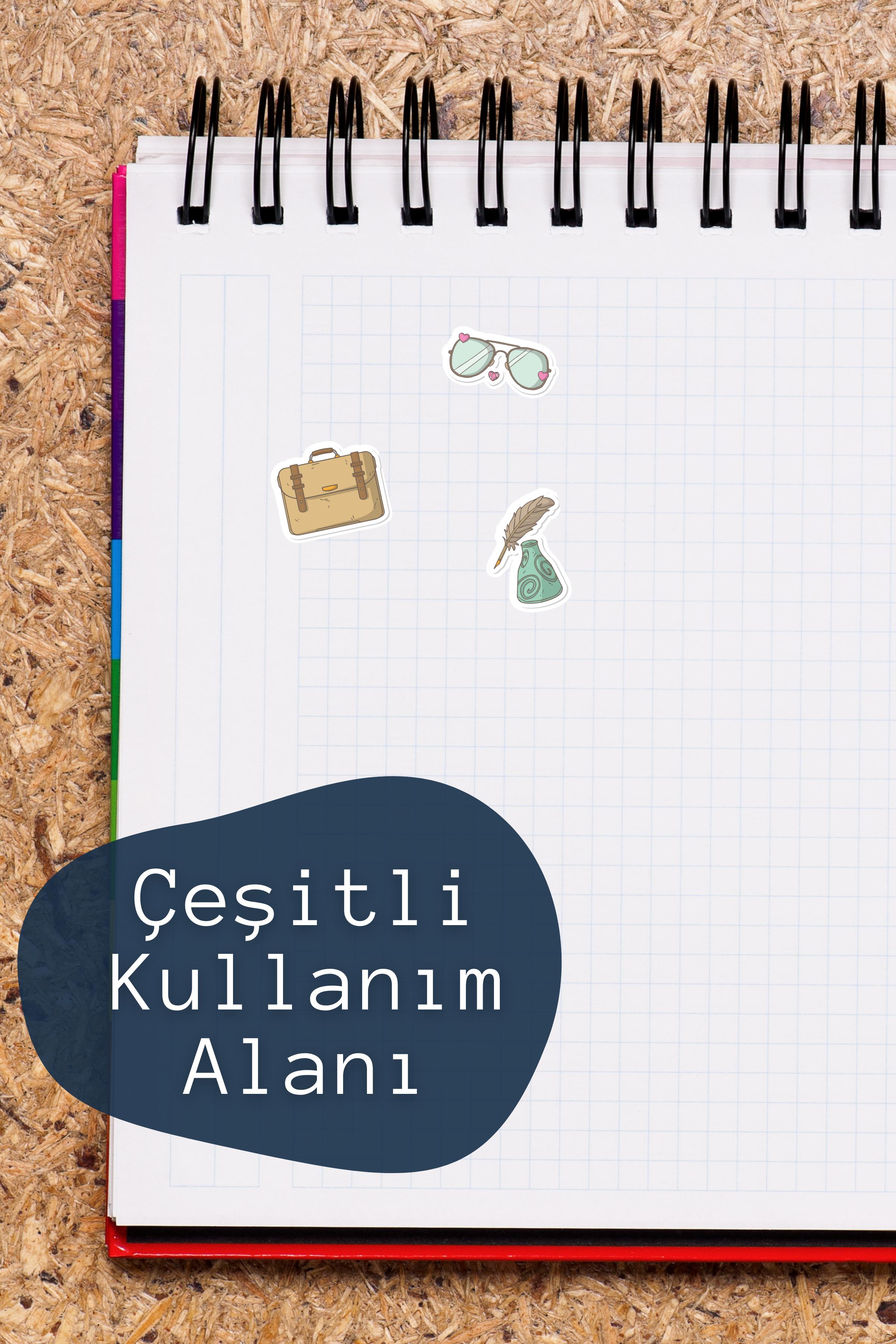 Sanat Temalı Sticker ve Etiket Seti - Orta Boy - Su Geçirmez, Kalın Yapışkanlı Sticker Seti