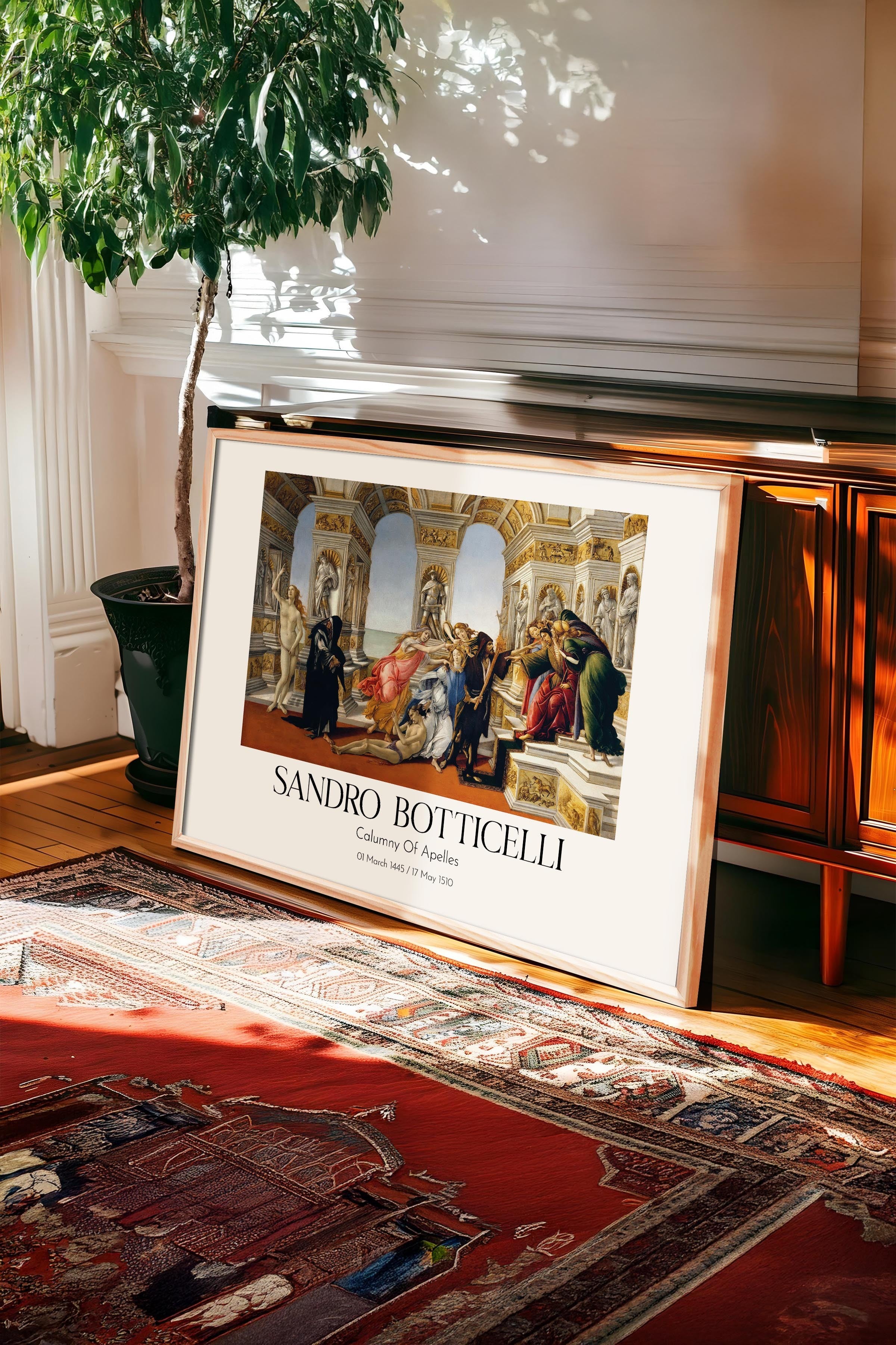 Sandro Botticelli - Calumny Of Apelles, Ahşap Çerçeveli Tablo, Sanat Serisi NO:110771