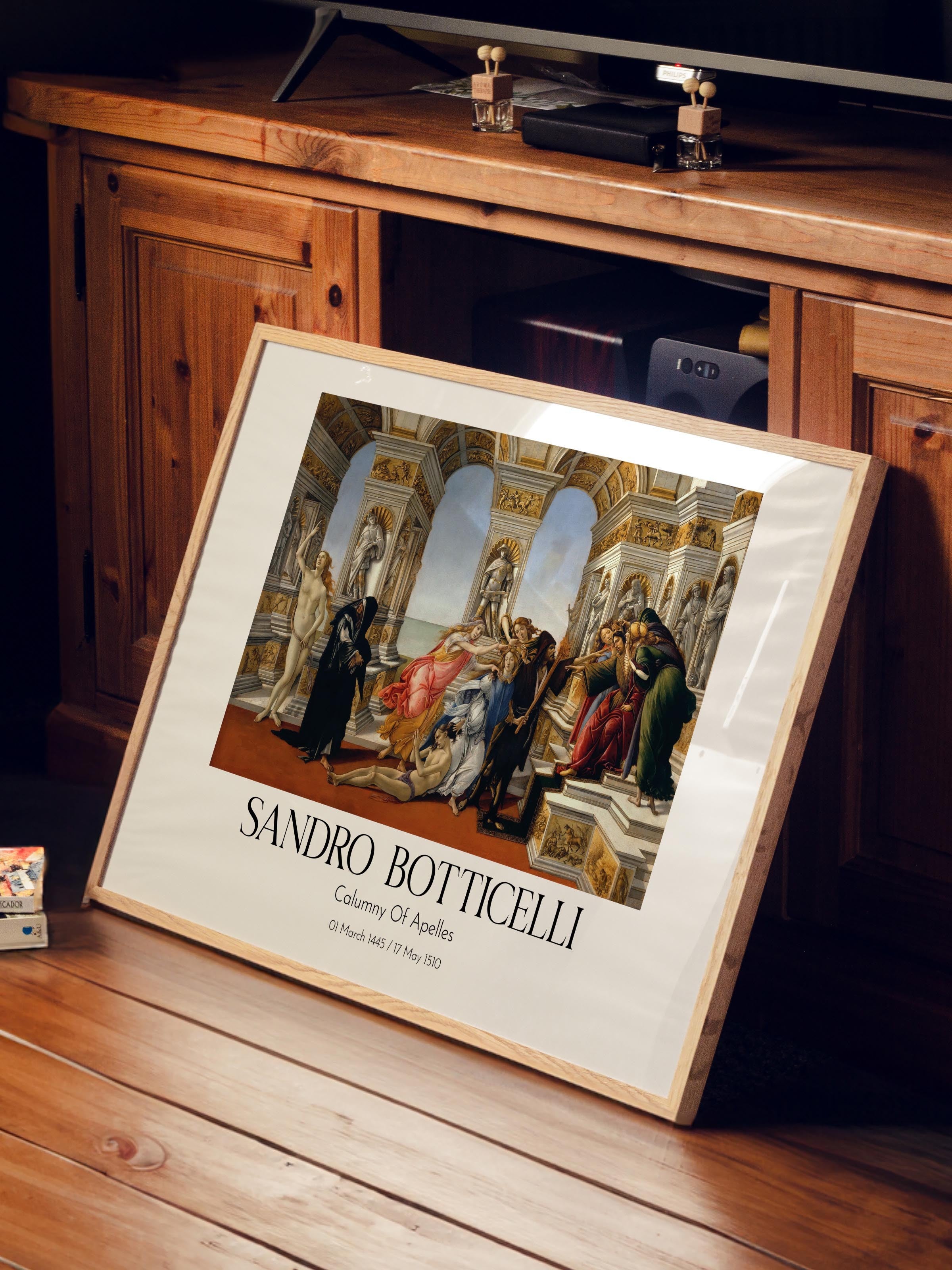 Sandro Botticelli - Calumny Of Apelles, Ahşap Çerçeveli Tablo, Sanat Serisi NO:110771