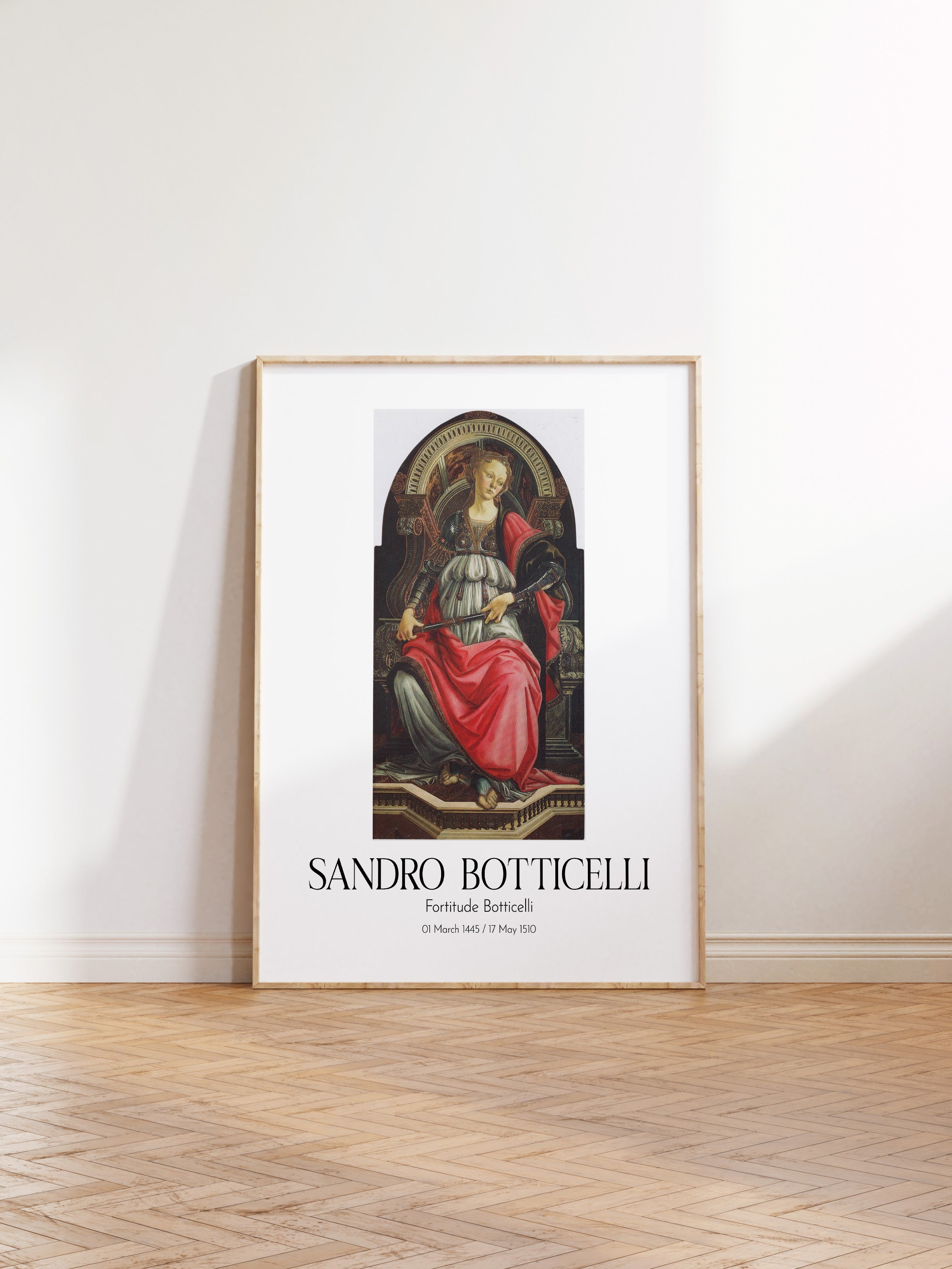 Sandro Botticelli - Fortitude Botticelli, Ahşap Çerçeveli Tablo, Sanat Serisi NO:110745