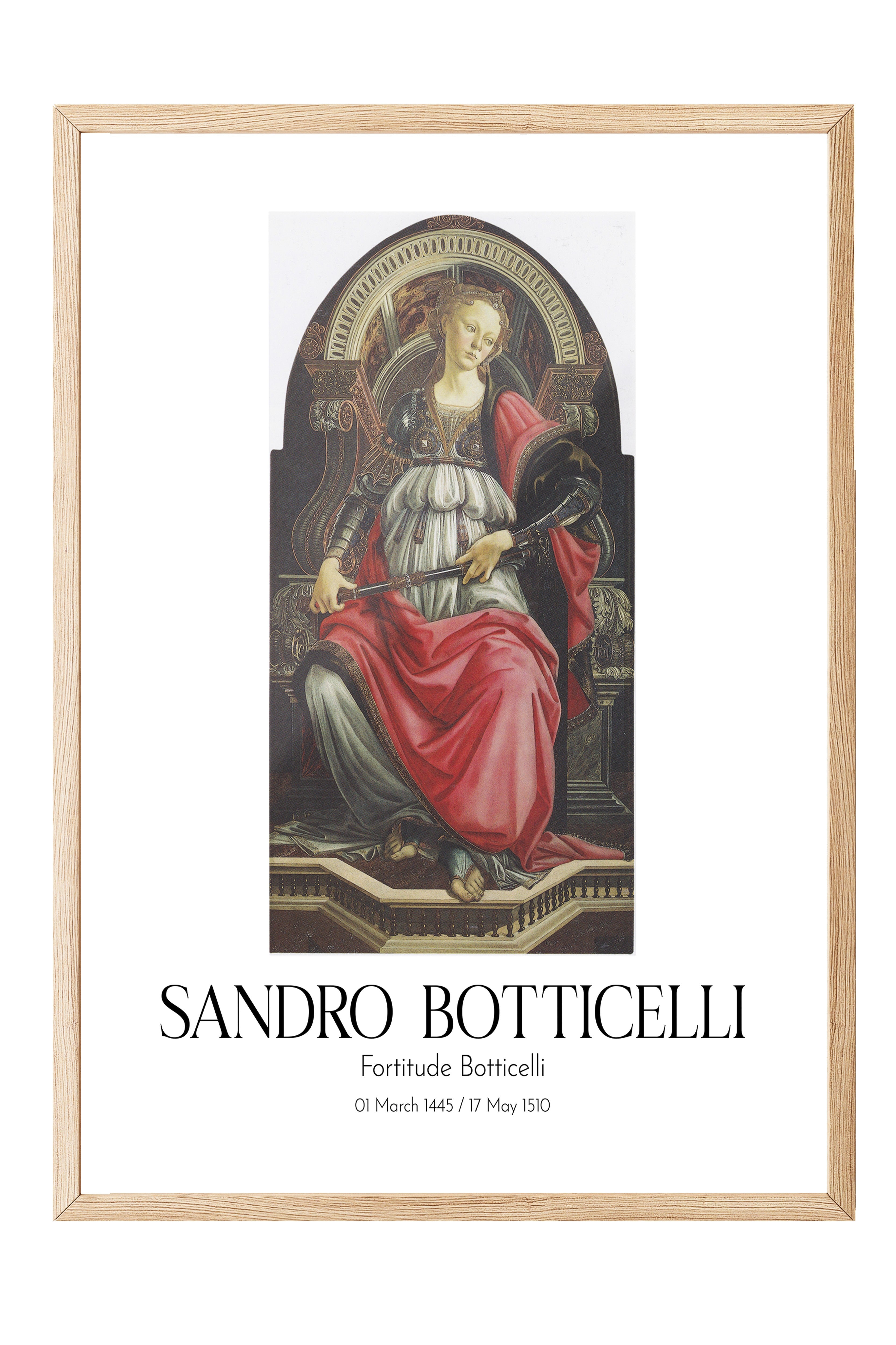 Sandro Botticelli - Fortitude Botticelli, Ahşap Çerçeveli Tablo, Sanat Serisi NO:110745