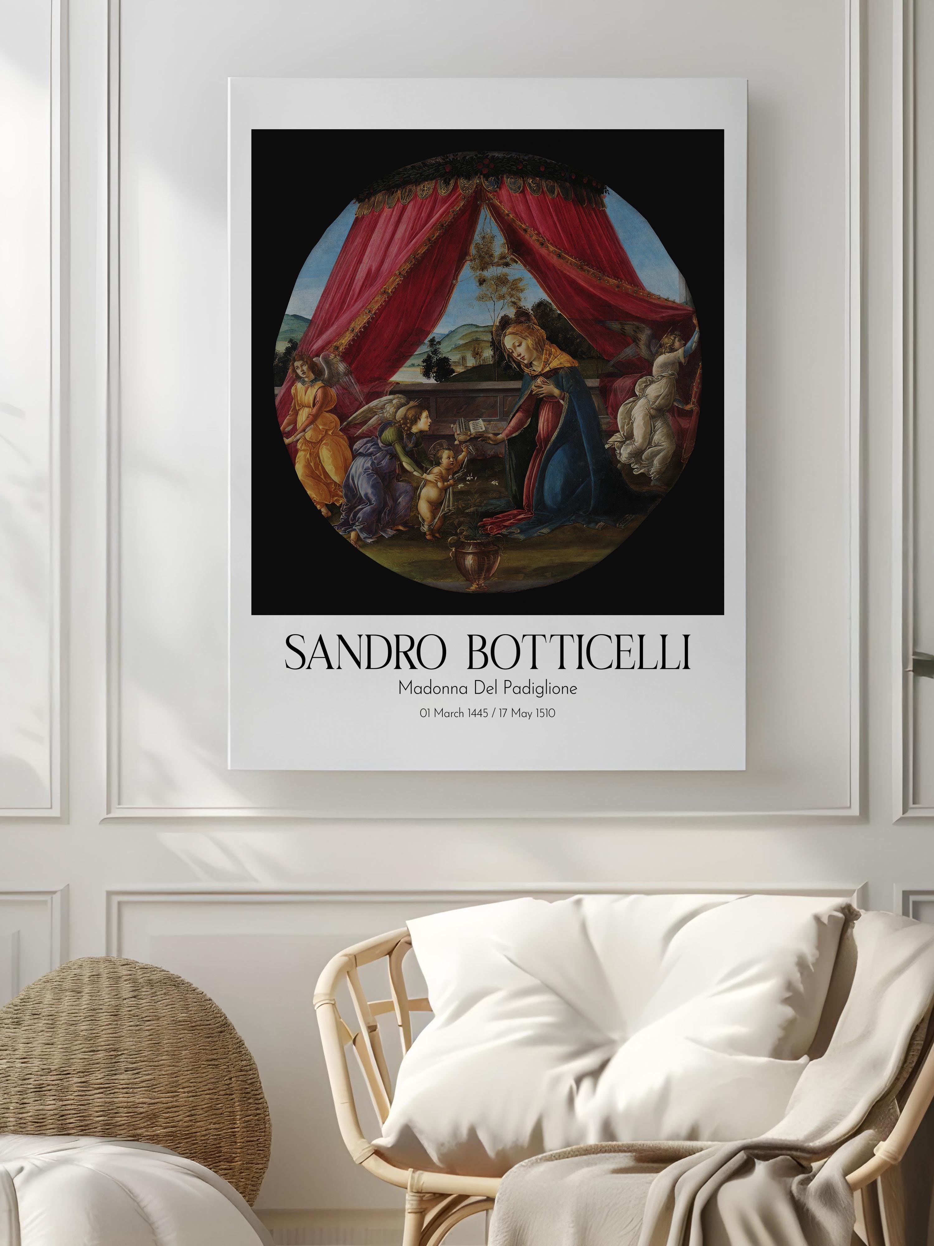 Sandro Botticelli - Madonna Del Padiglione, Kanvas Tablo, Sanat Serisi NO:110748