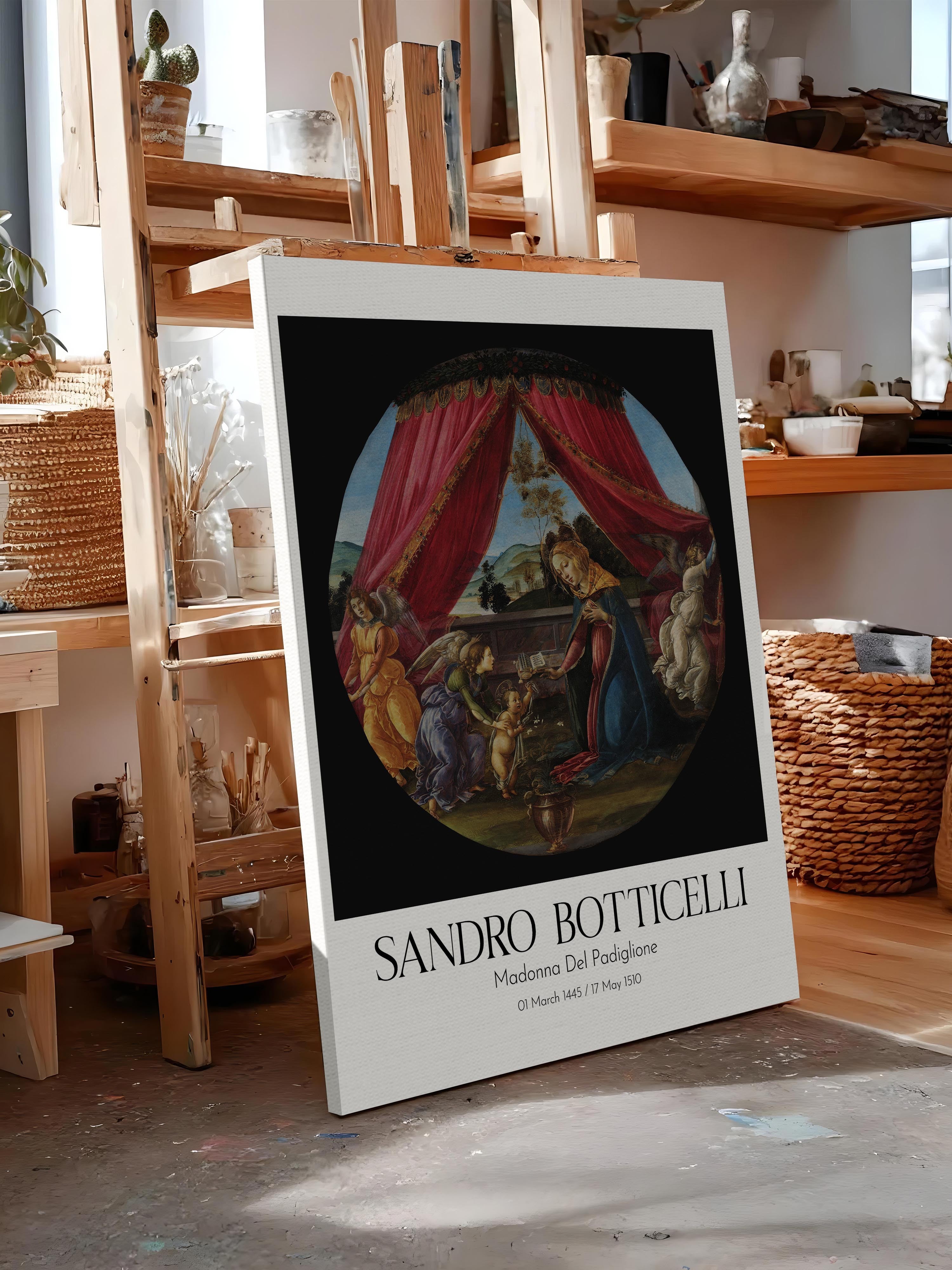Sandro Botticelli - Madonna Del Padiglione, Kanvas Tablo, Sanat Serisi NO:110748