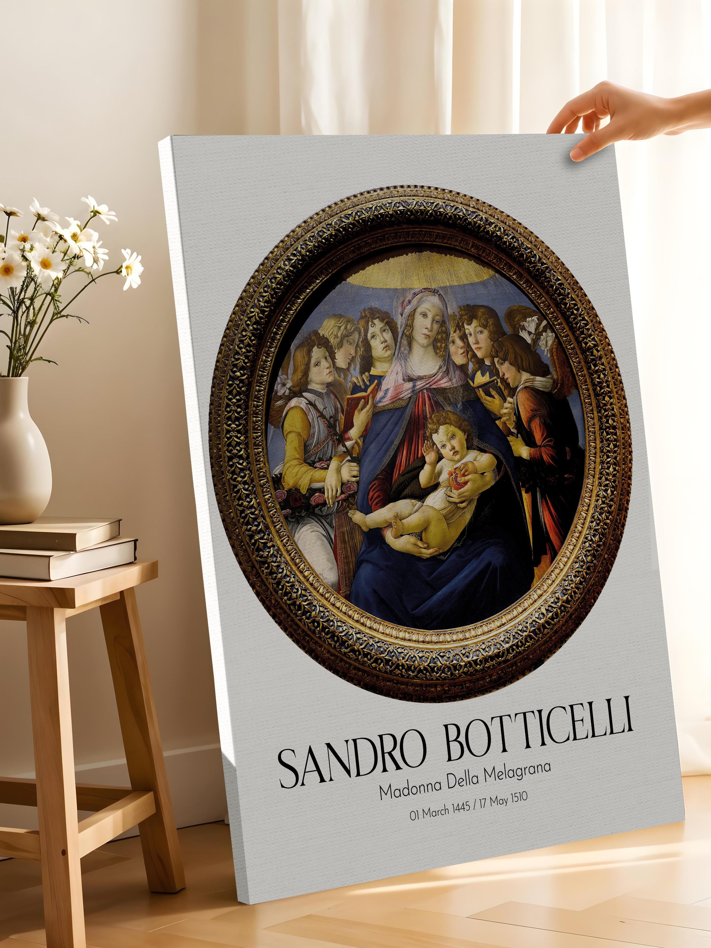 Sandro Botticelli - Madonna Della Melagrana, Kanvas Tablo, Sanat Serisi NO:110749