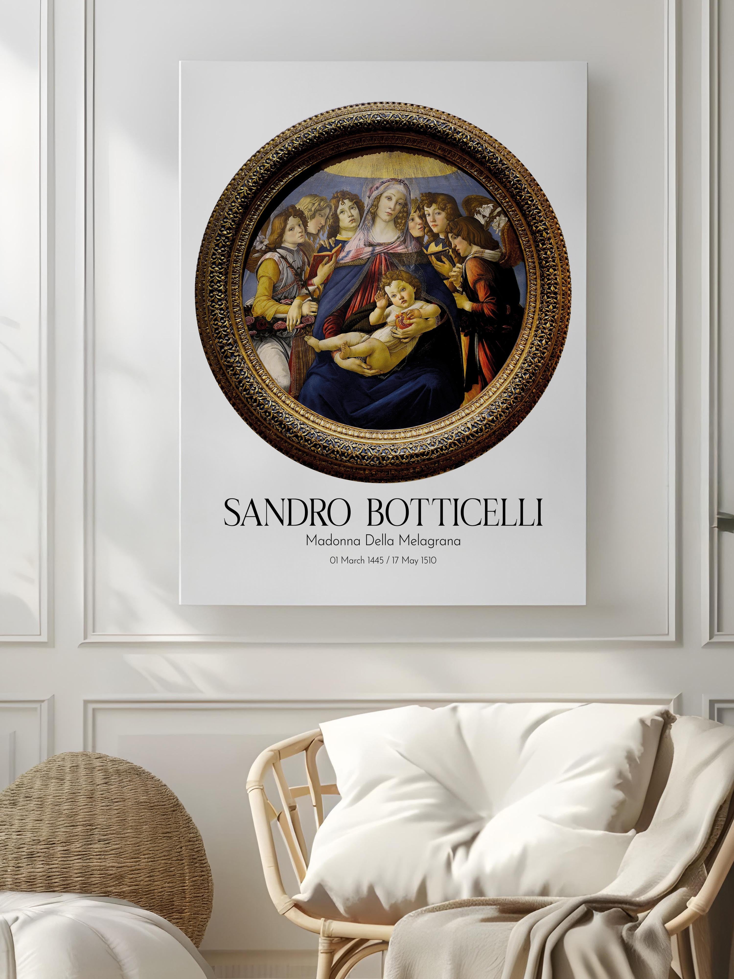Sandro Botticelli - Madonna Della Melagrana, Kanvas Tablo, Sanat Serisi NO:110749