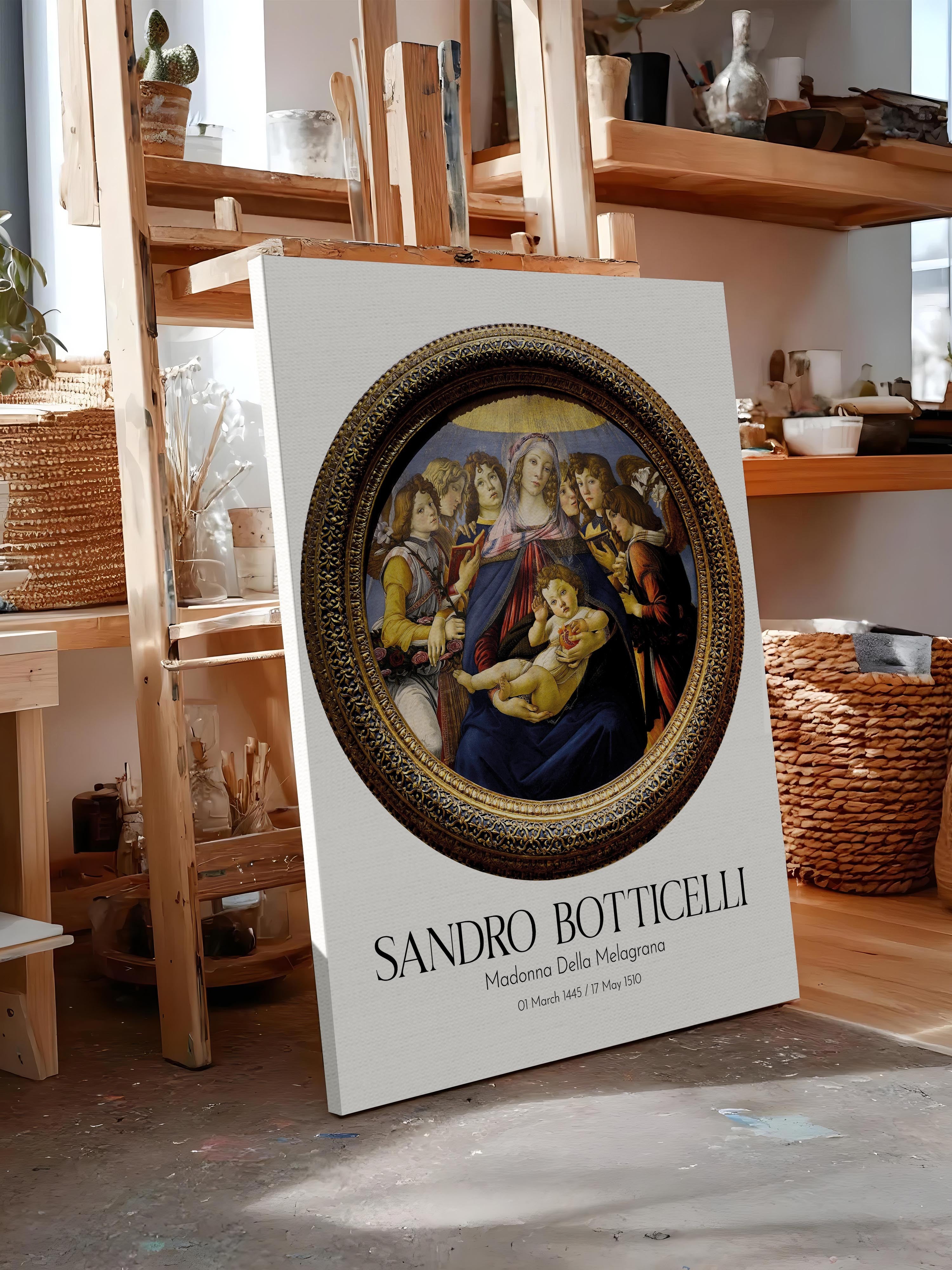 Sandro Botticelli - Madonna Della Melagrana, Kanvas Tablo, Sanat Serisi NO:110749