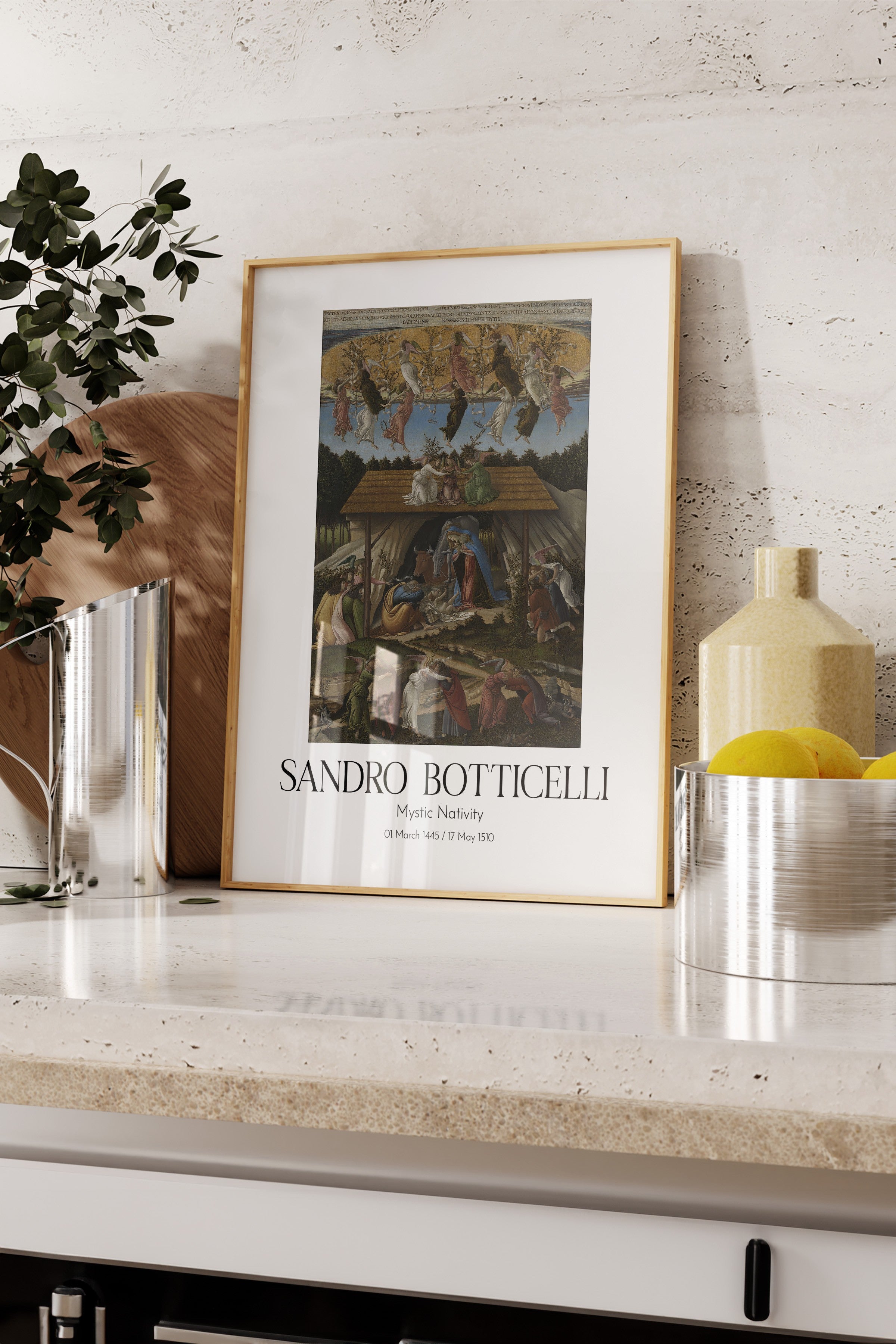 Sandro Botticelli - Mystic Nativity, Ahşap Çerçeveli Tablo, Sanat Serisi NO:110753