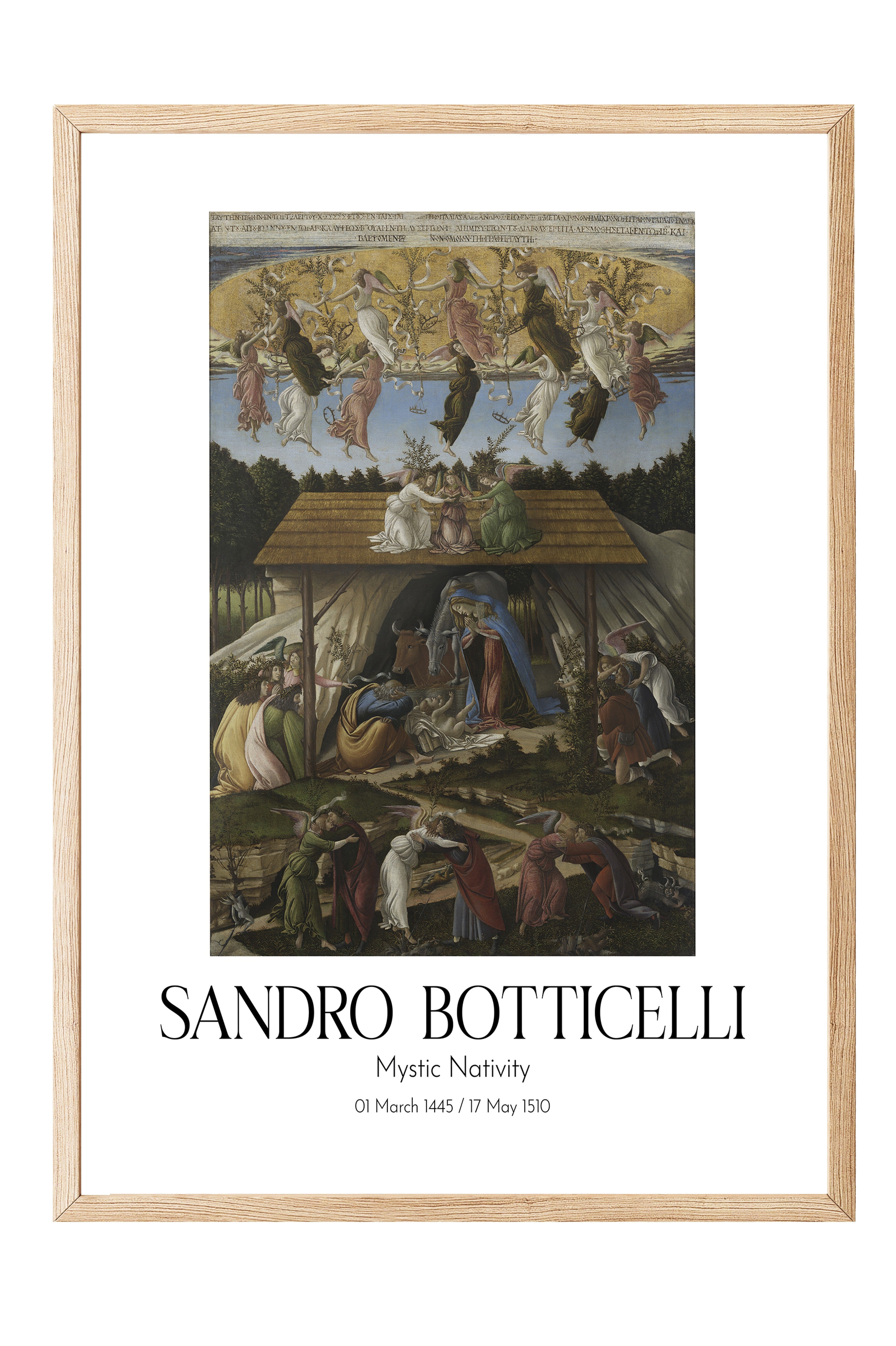 Sandro Botticelli - Mystic Nativity, Ahşap Çerçeveli Tablo, Sanat Serisi NO:110753