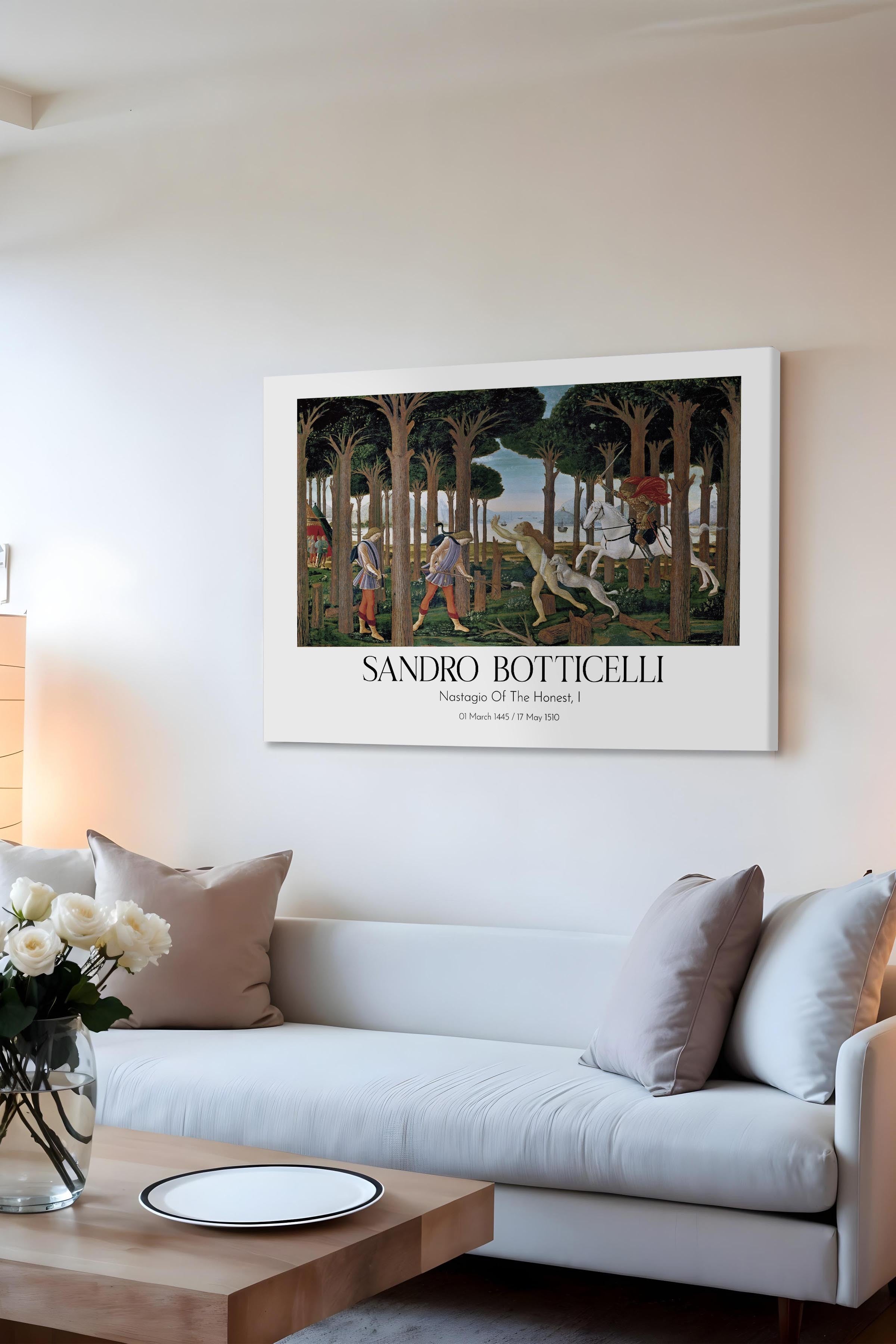 Sandro Botticelli - Nastagio Of The Honest, I, Kanvas Tablo, Sanat Serisi NO:110767