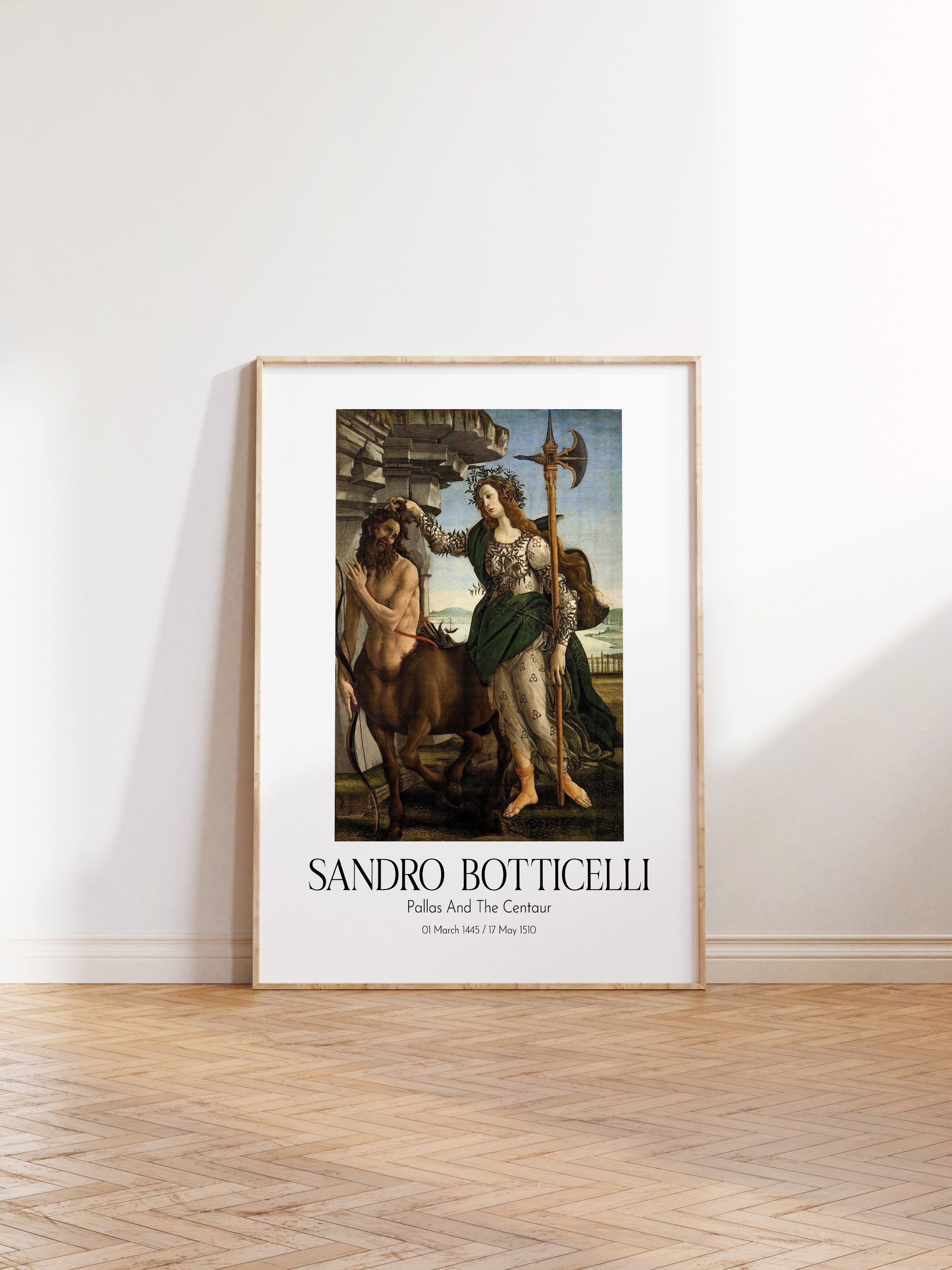 Sandro Botticelli - Pallas And The Centaur, Ahşap Çerçeveli Tablo, Sanat Serisi NO:110754