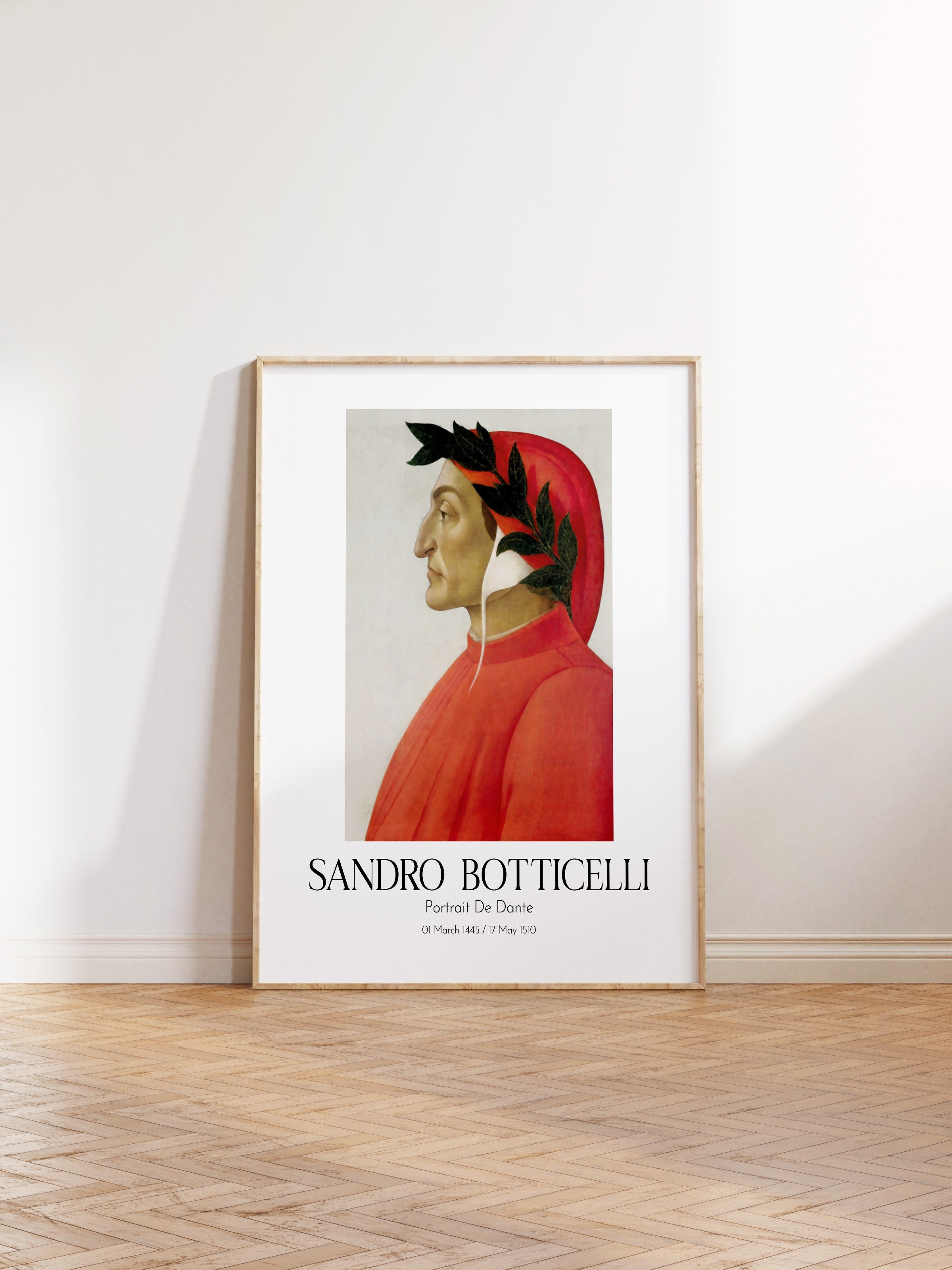 Sandro Botticelli - Portrait De Dante, Ahşap Çerçeveli Tablo, Sanat Serisi NO:110755