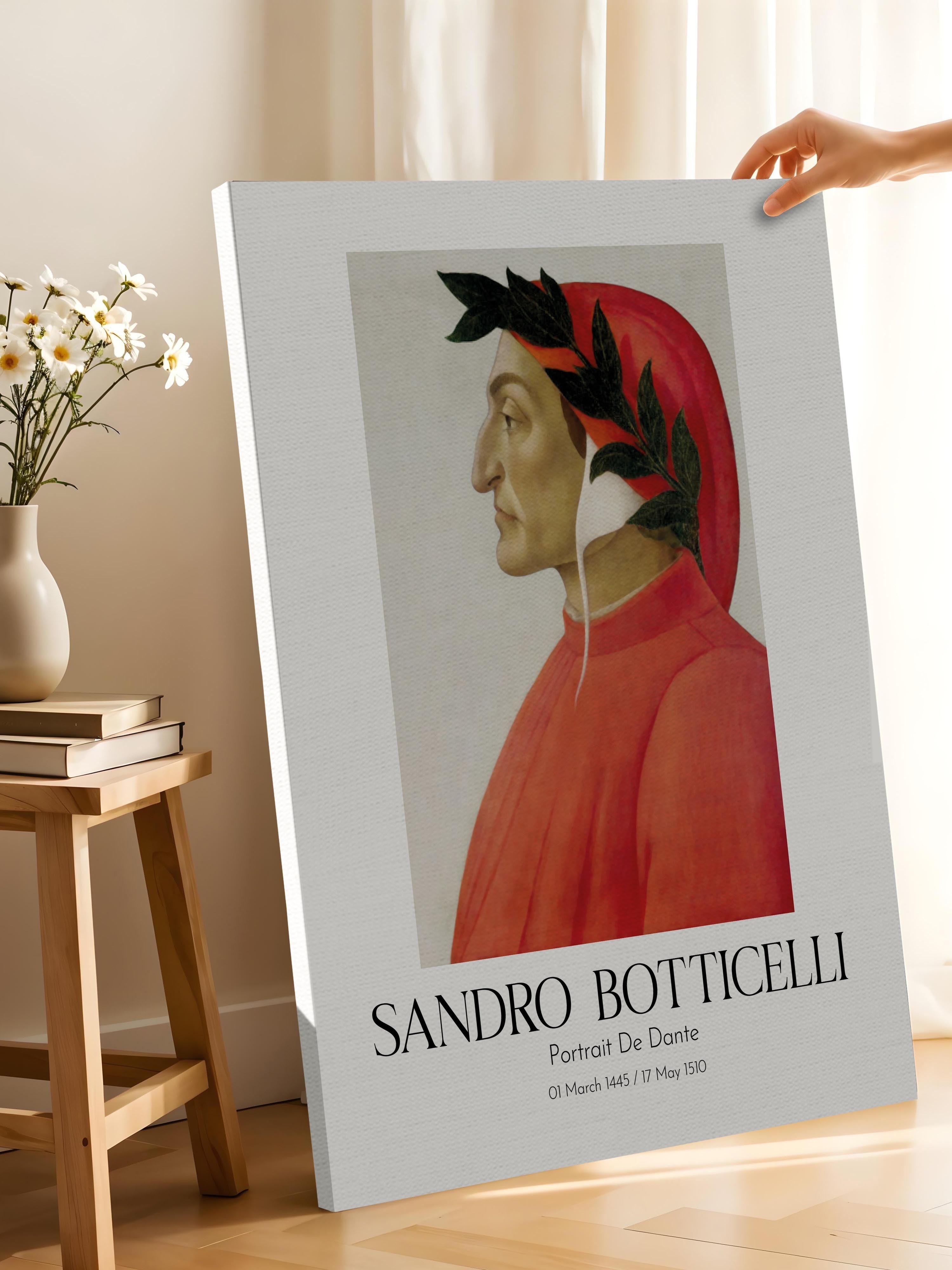 Sandro Botticelli - Portrait De Dante, Kanvas Tablo, Sanat Serisi NO:110755