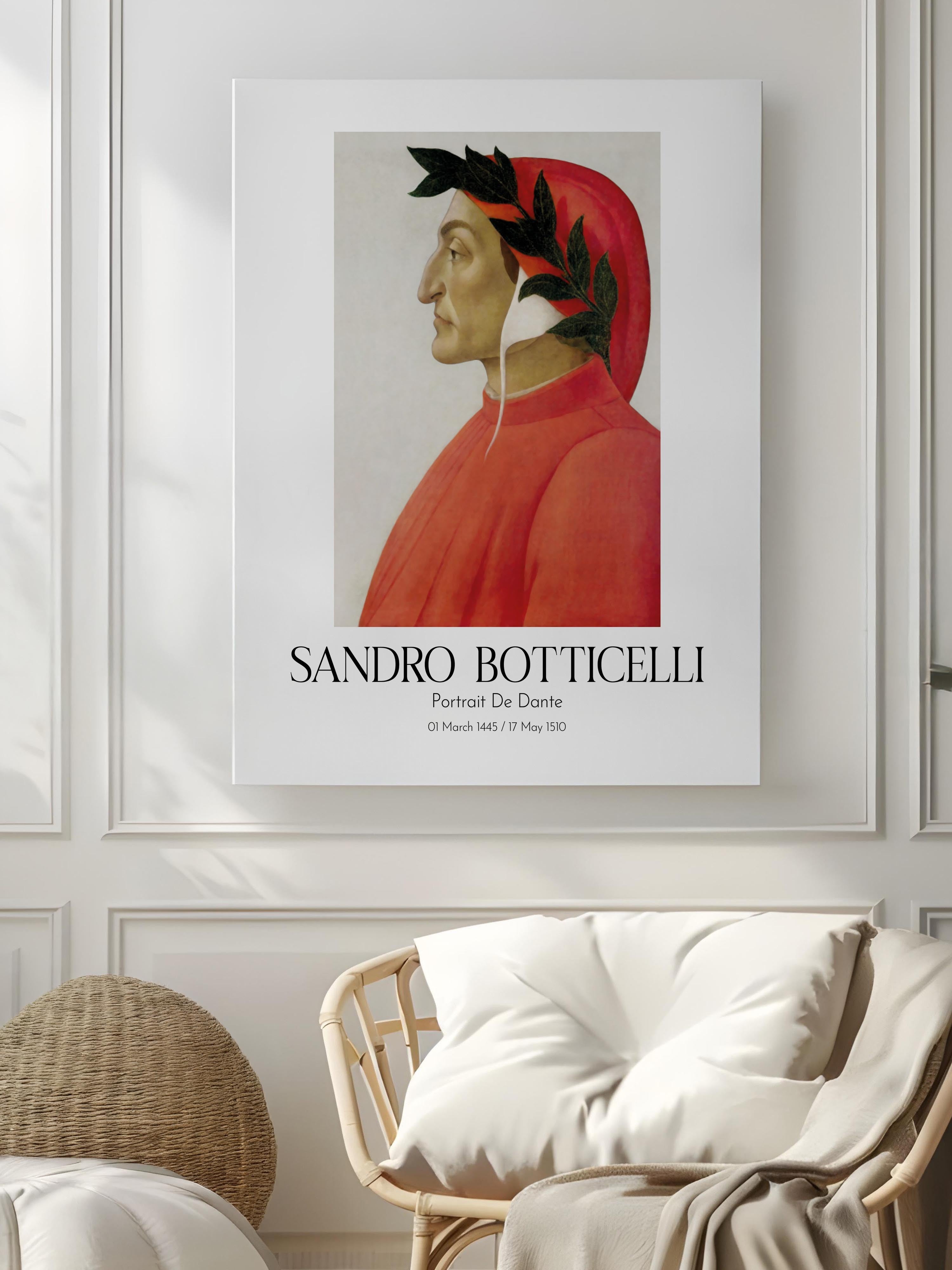 Sandro Botticelli - Portrait De Dante, Kanvas Tablo, Sanat Serisi NO:110755