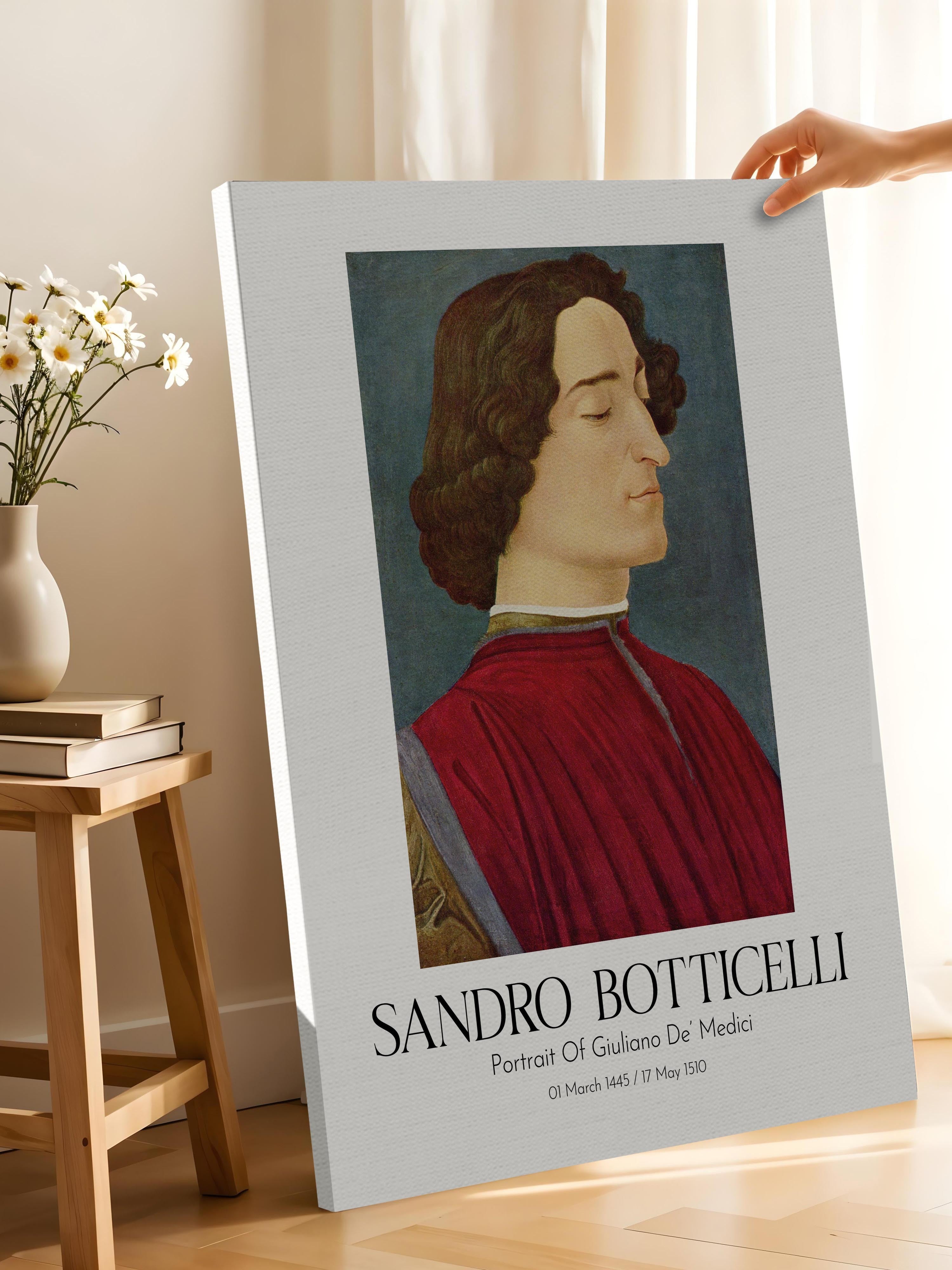 Sandro Botticelli - Portrait Of Giuliano De' Medici, Kanvas Tablo, Sanat Serisi NO:110746