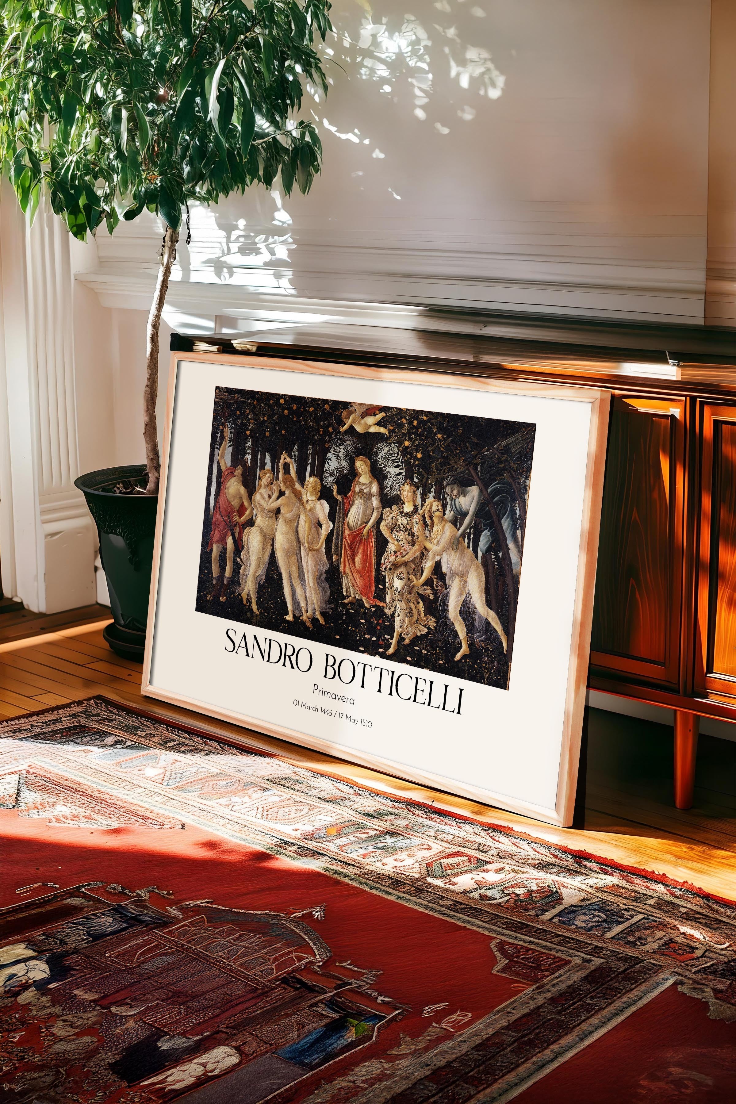 Sandro Botticelli - Primavera, Ahşap Çerçeveli Tablo, Sanat Serisi NO:110770