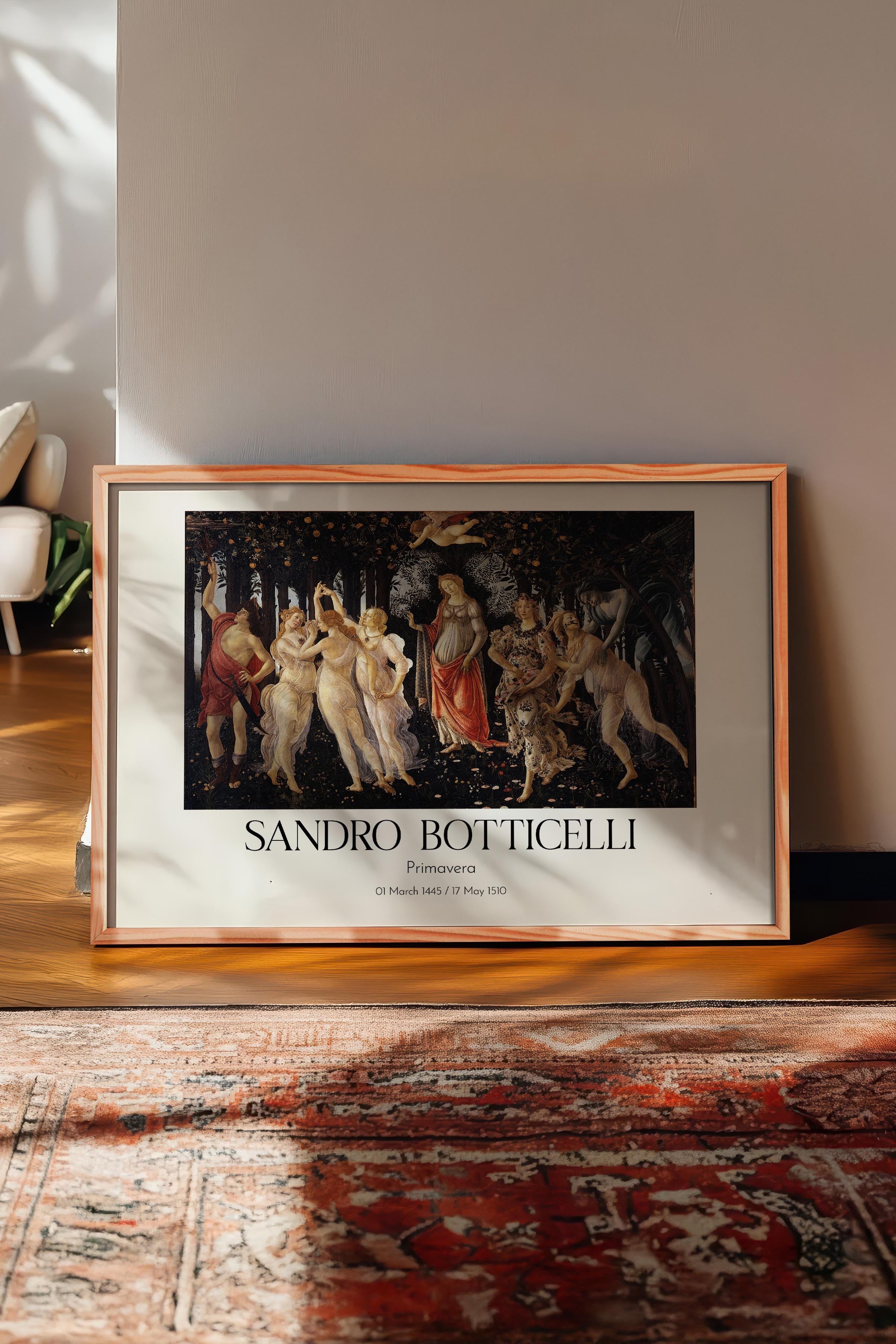 Sandro Botticelli - Primavera, Ahşap Çerçeveli Tablo, Sanat Serisi NO:110770