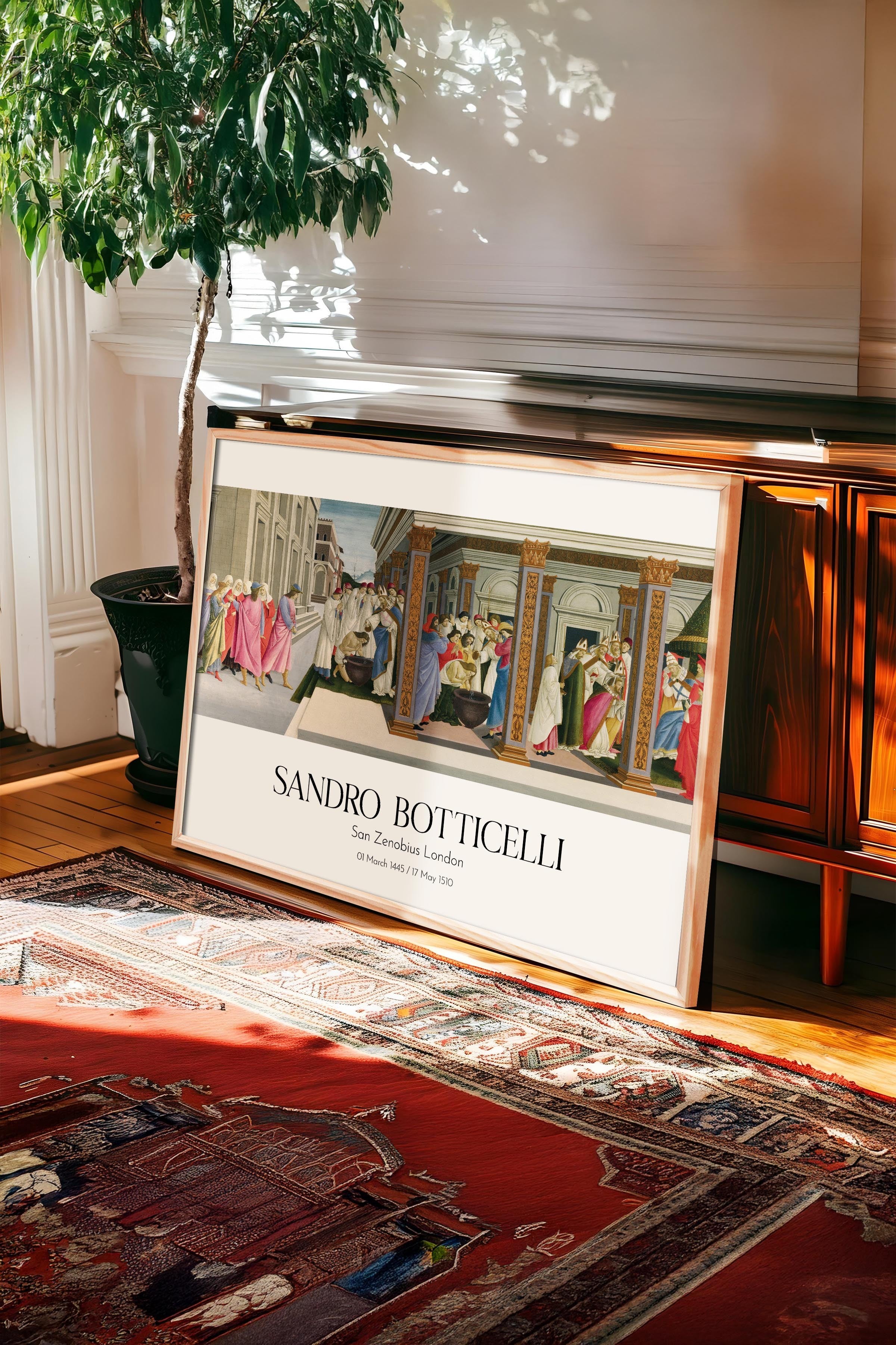 Sandro Botticelli - San Zenobius London, Ahşap Çerçeveli Tablo, Sanat Serisi NO:110765
