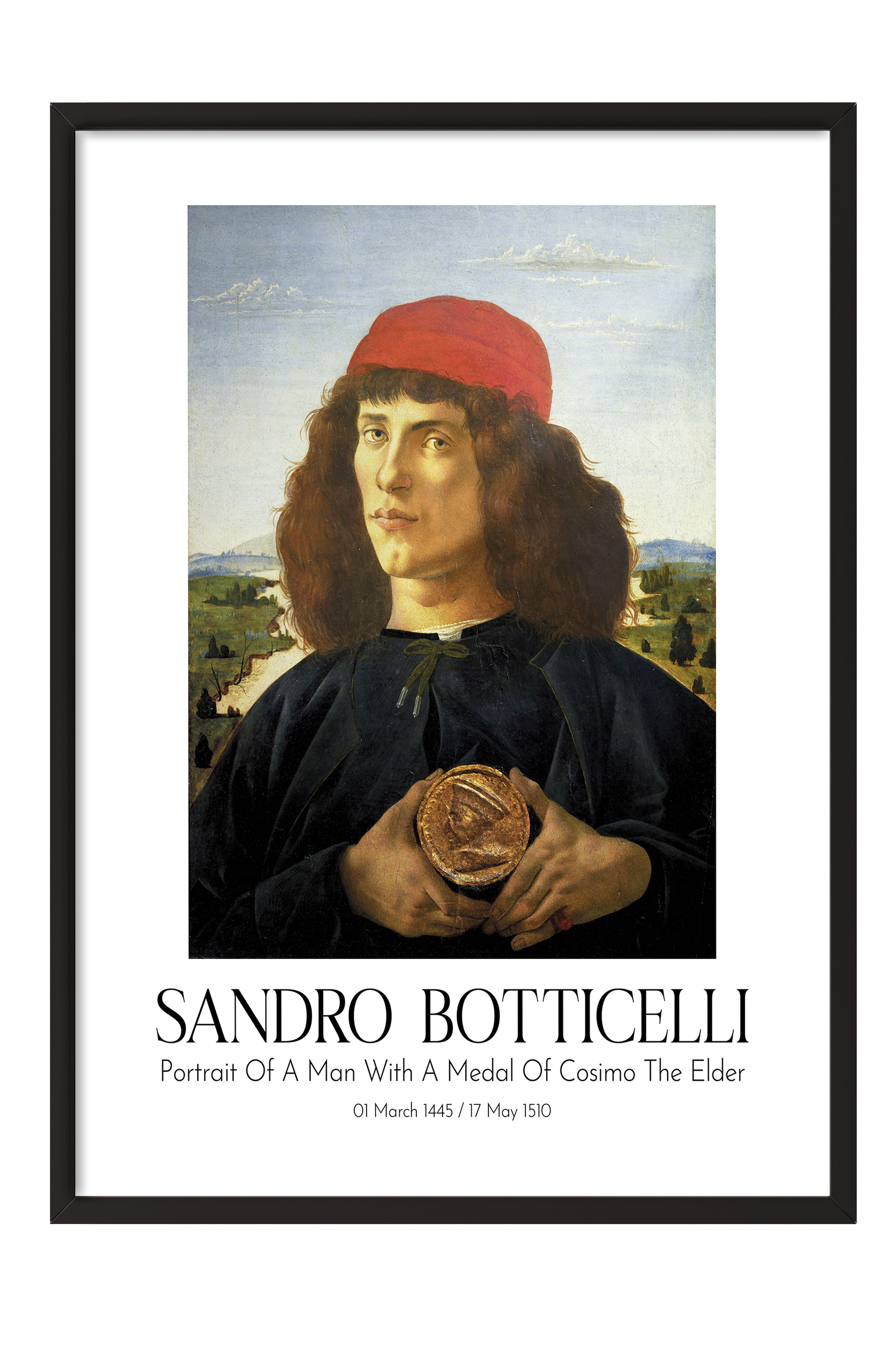 Sandro Botticelli, Siyah Çerçeveli Tablo, Sanat Serisi NO:110757