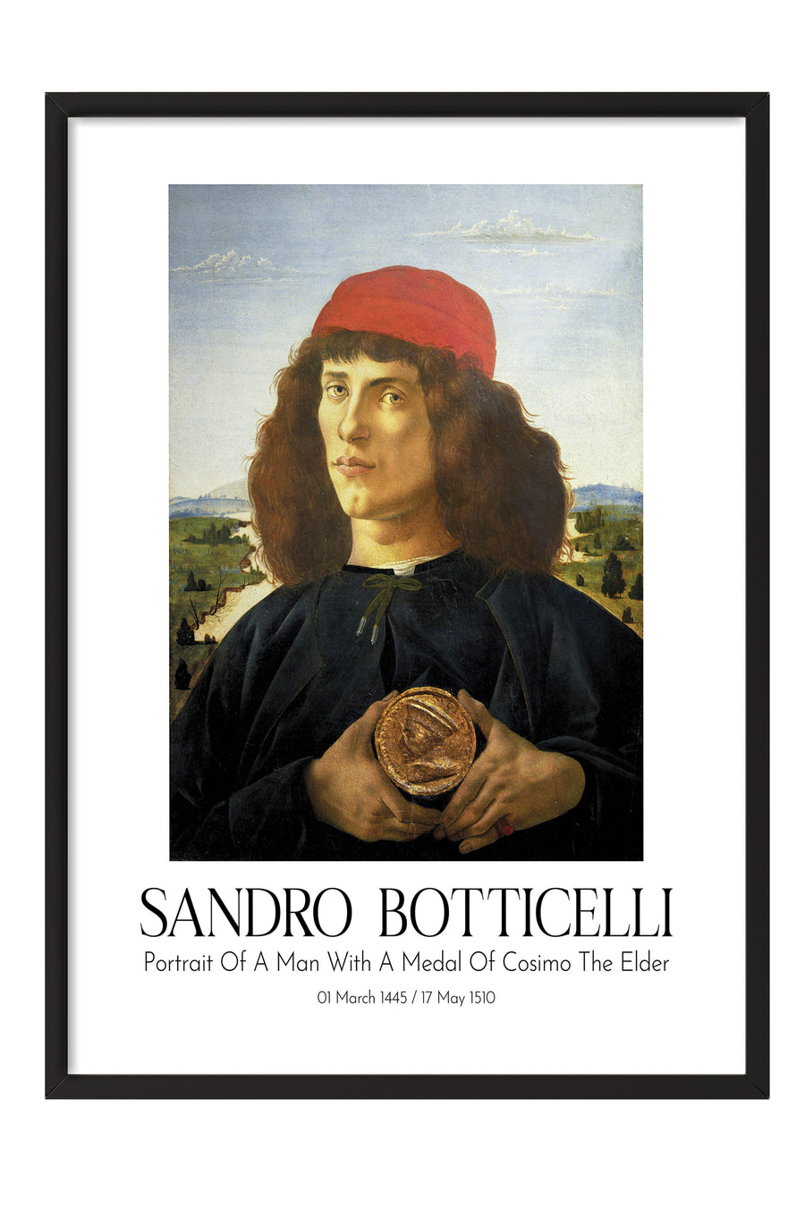 Sandro Botticelli, Siyah Çerçeveli Tablo, Sanat Serisi NO:110757