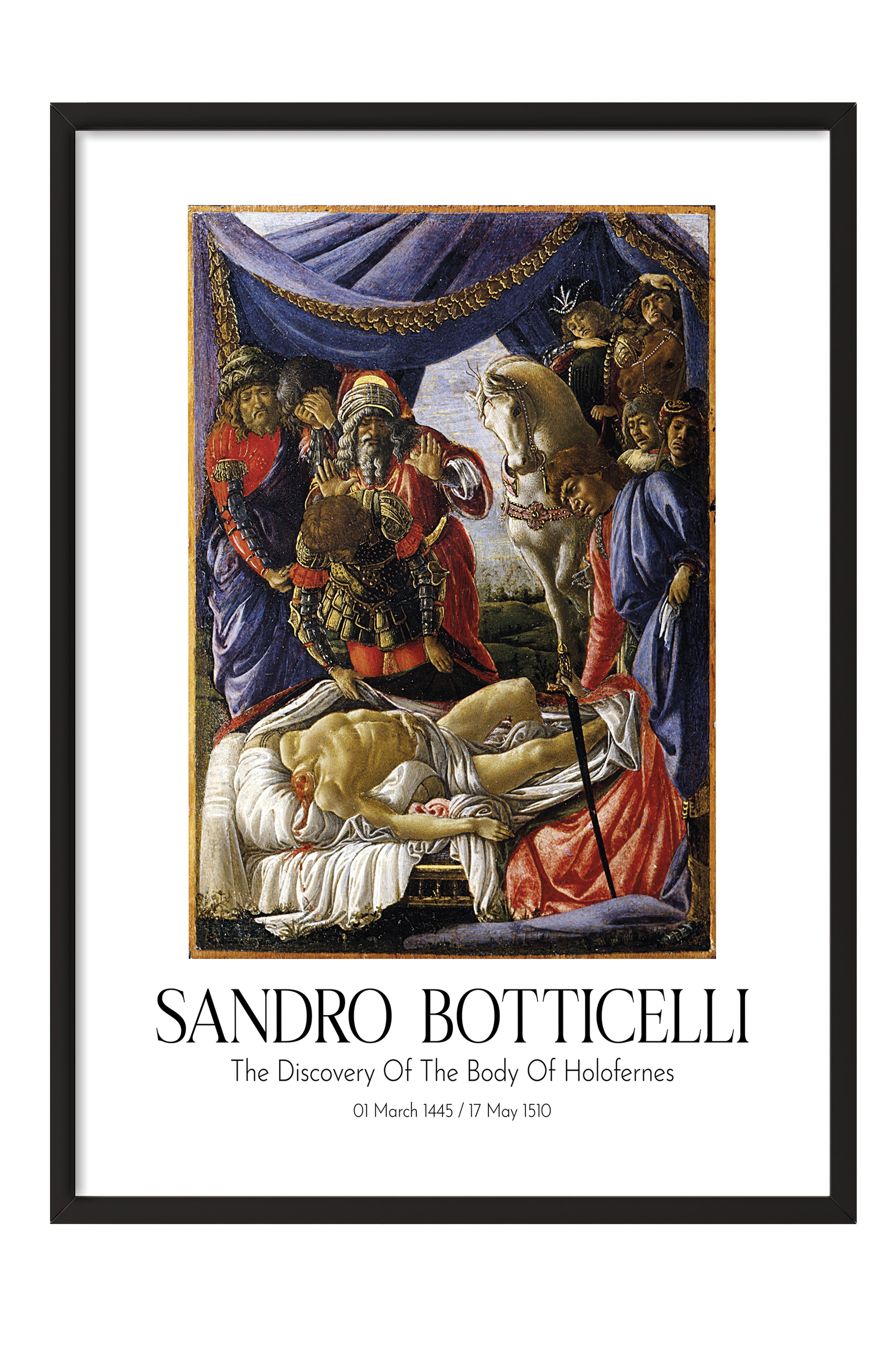 Sandro Botticelli, Siyah Çerçeveli Tablo, Sanat Serisi NO:110758