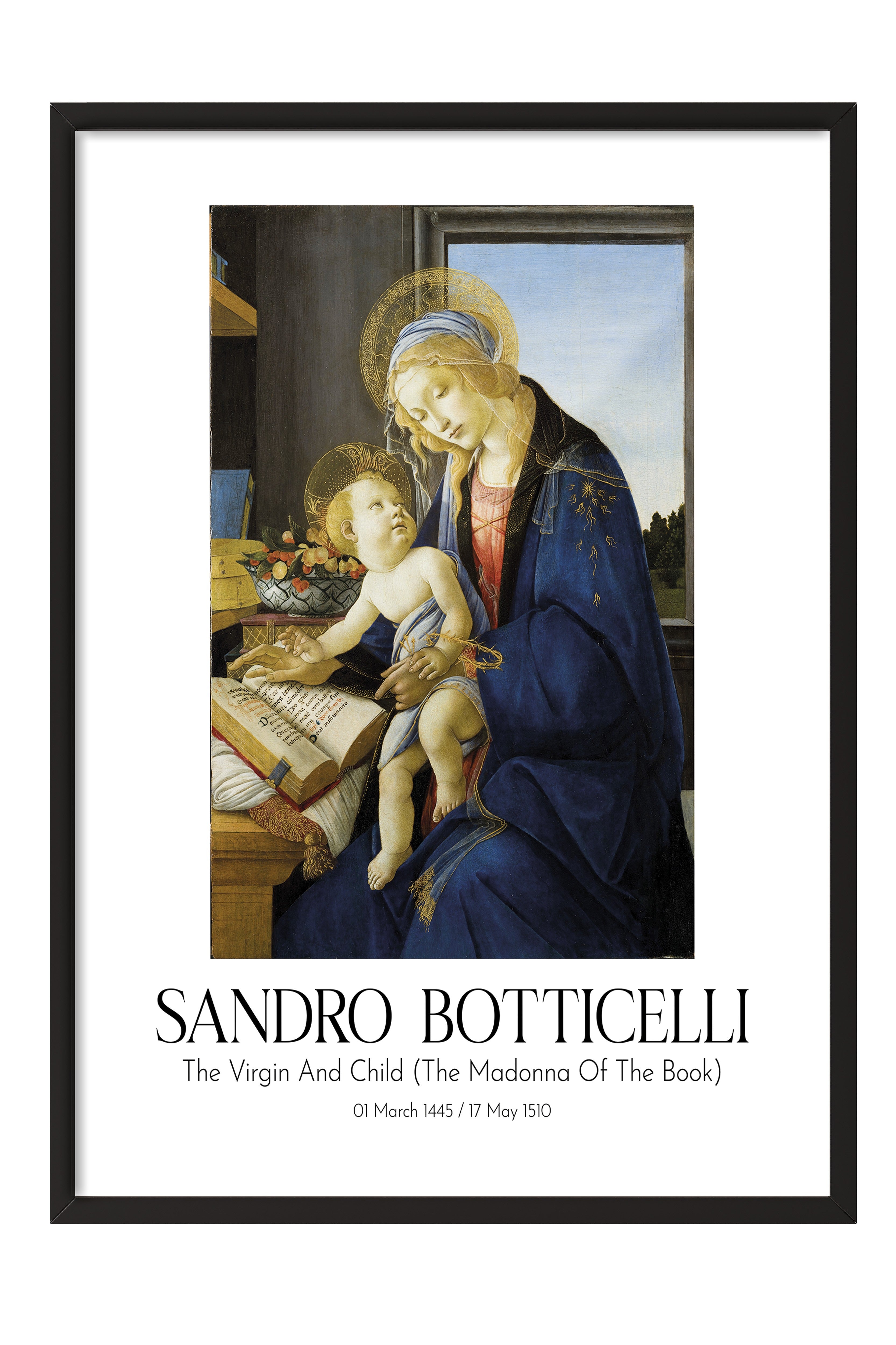Sandro Botticelli, Siyah Çerçeveli Tablo, Sanat Serisi NO:110760