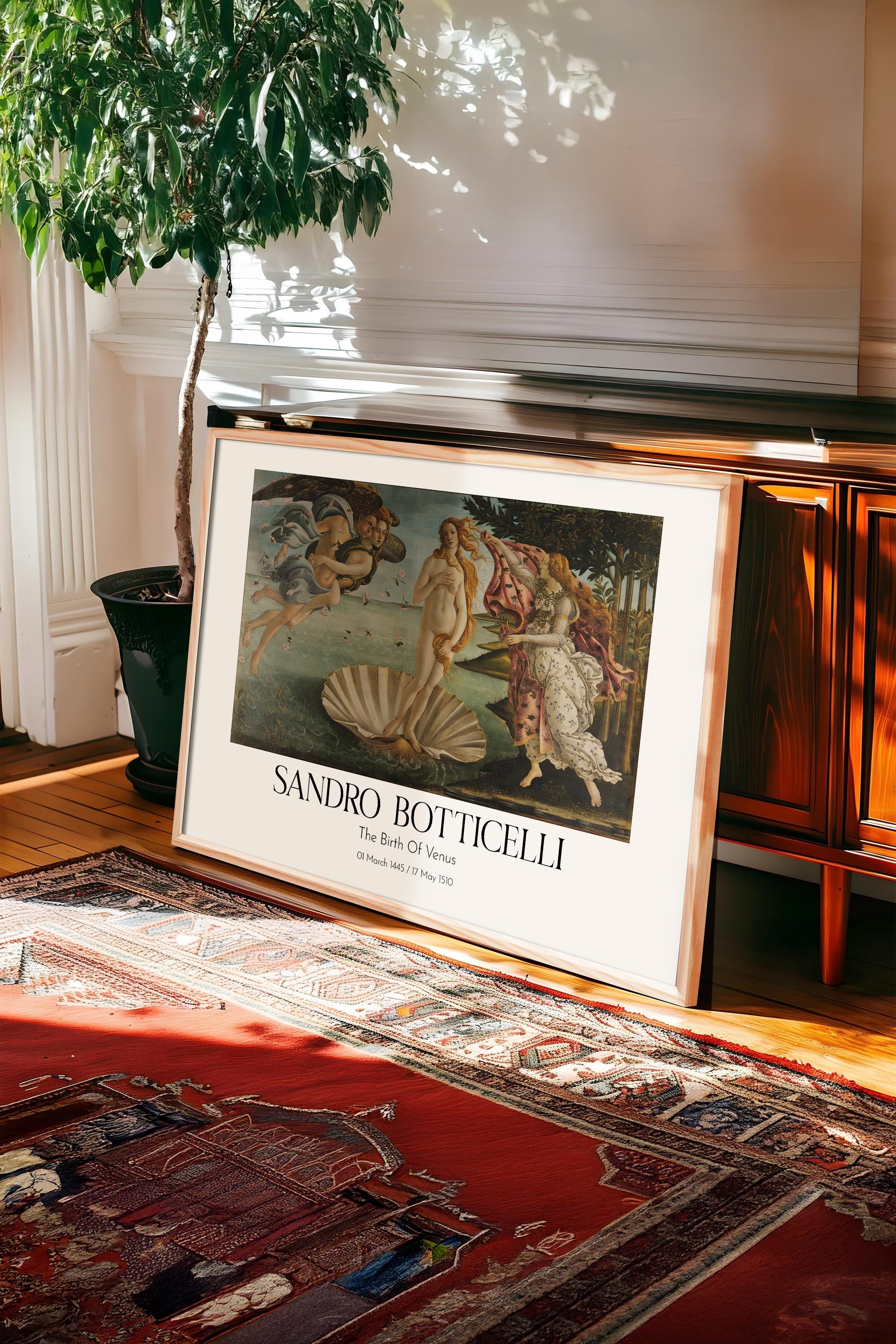 Sandro Botticelli - The Birth Of Venus, Ahşap Çerçeveli Tablo, Sanat Serisi NO:110768