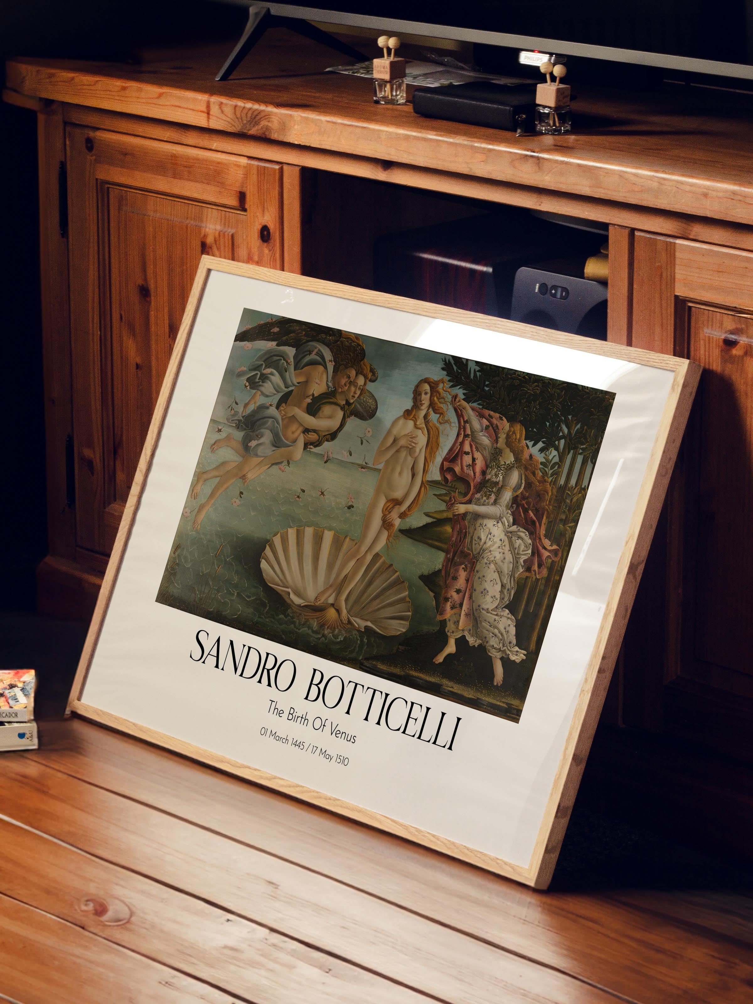 Sandro Botticelli - The Birth Of Venus, Ahşap Çerçeveli Tablo, Sanat Serisi NO:110768