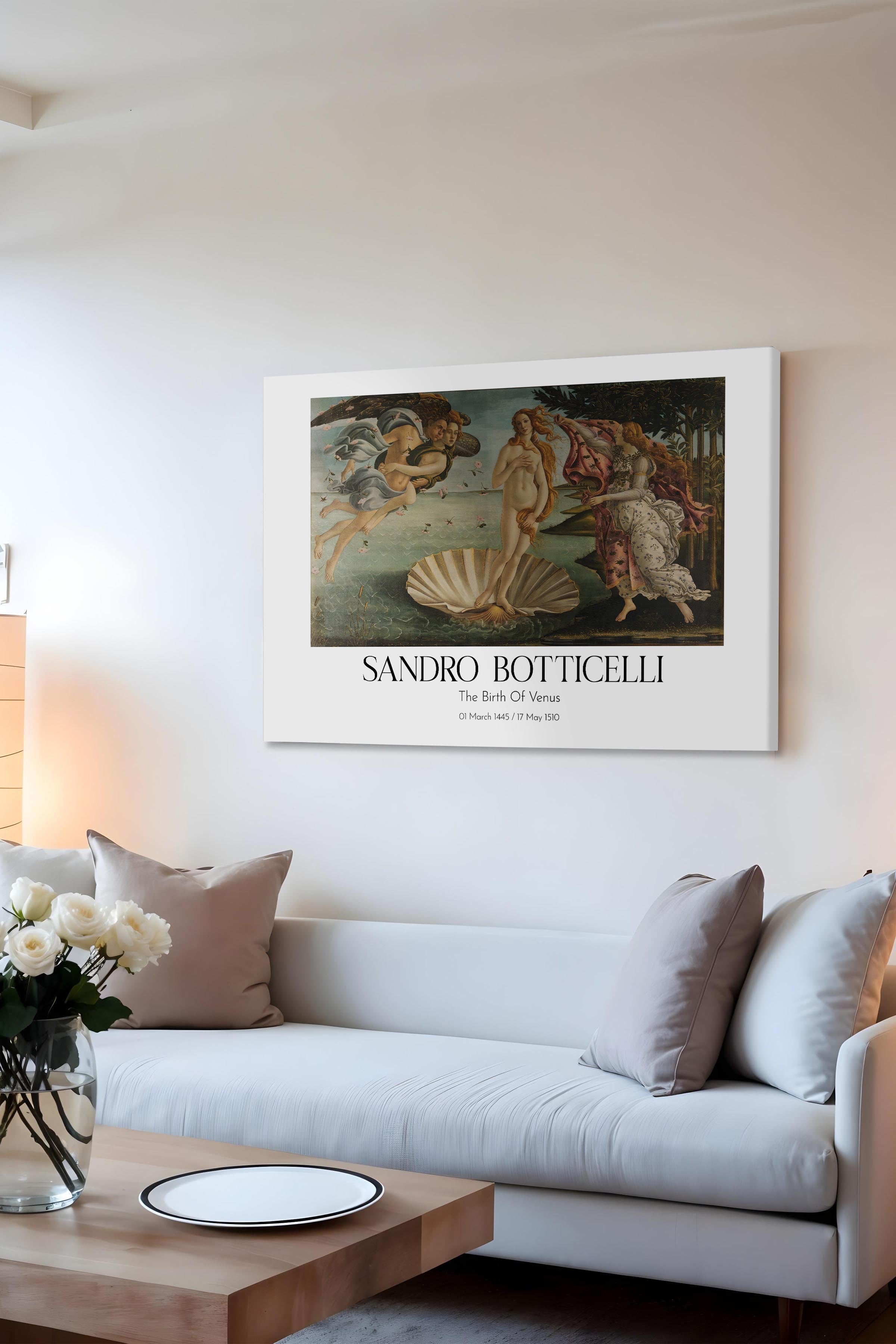 Sandro Botticelli - The Birth Of Venus, Kanvas Tablo, Sanat Serisi NO:110768