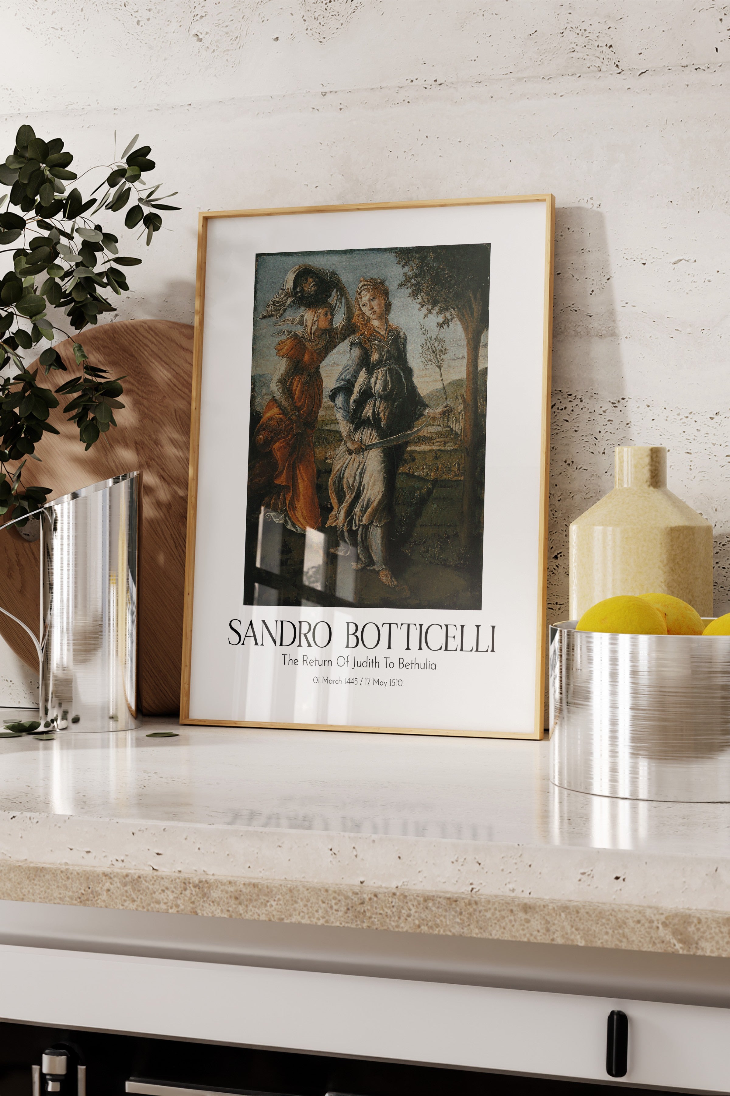 Sandro Botticelli - The Return Of Judith To Bethulia, Ahşap Çerçeveli Tablo, Sanat Serisi NO:110759