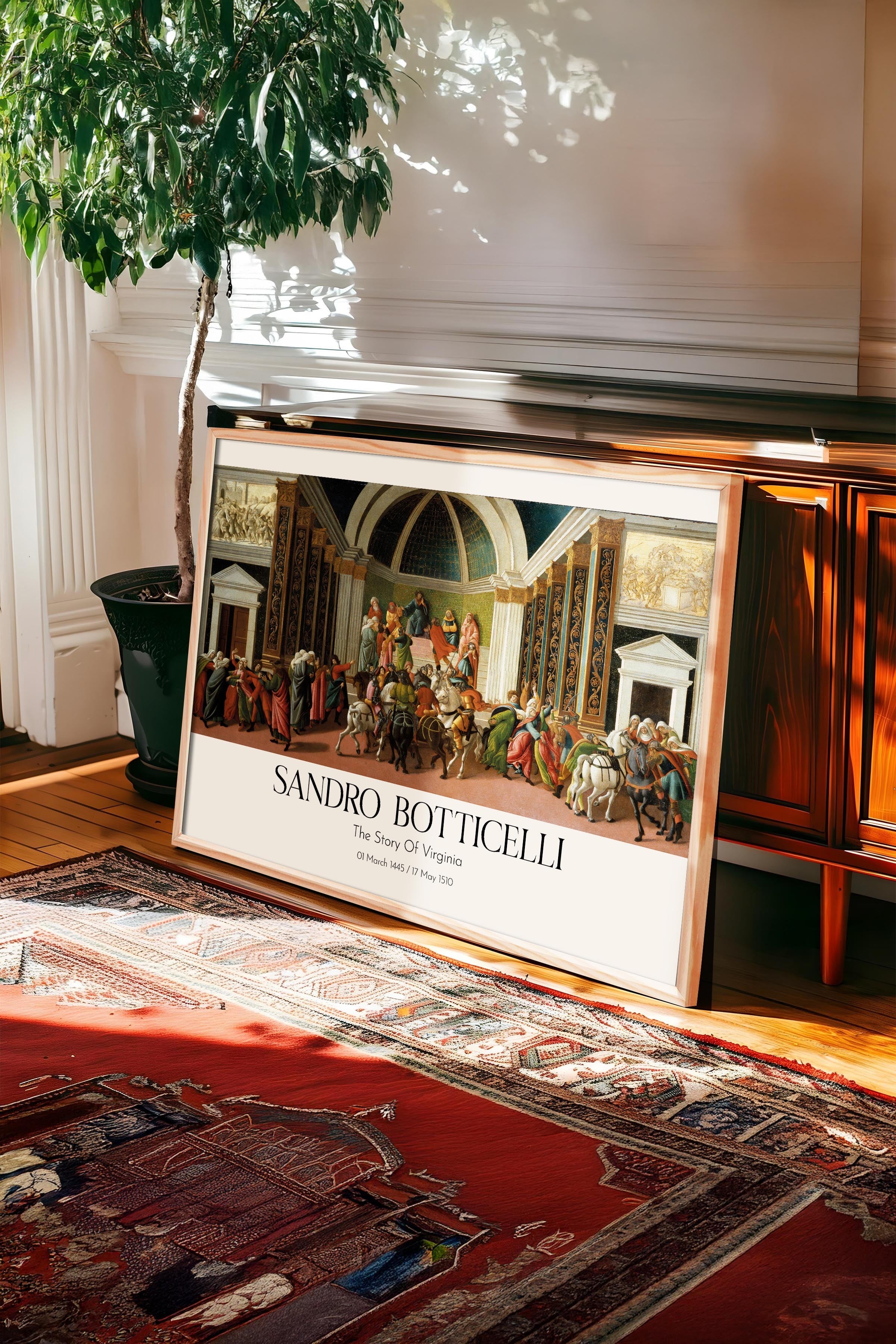 Sandro Botticelli - The Story Of Virginia, Ahşap Çerçeveli Tablo, Sanat Serisi NO:110769