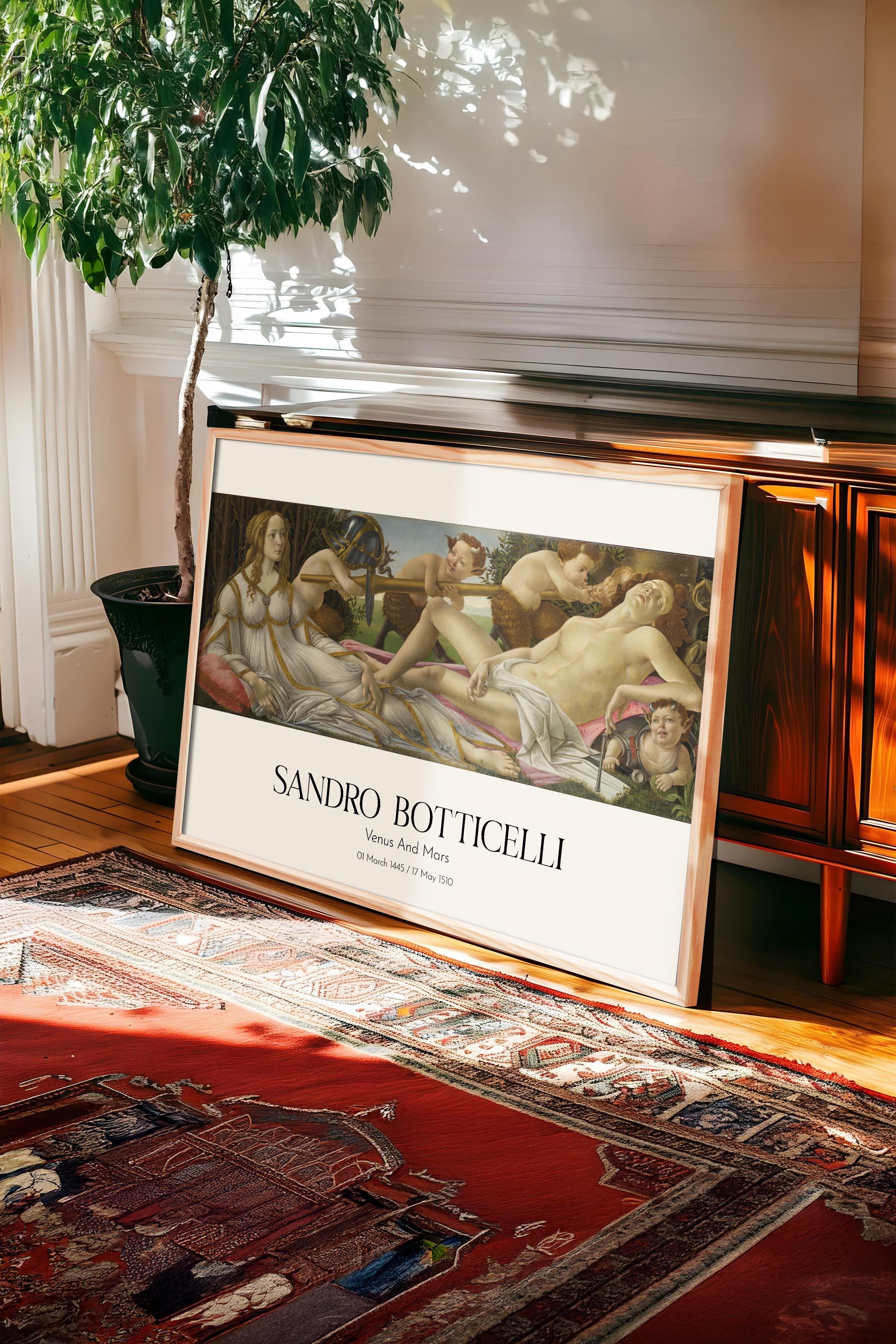 Sandro Botticelli - Venus And Mars, Ahşap Çerçeveli Tablo, Sanat Serisi NO:110766