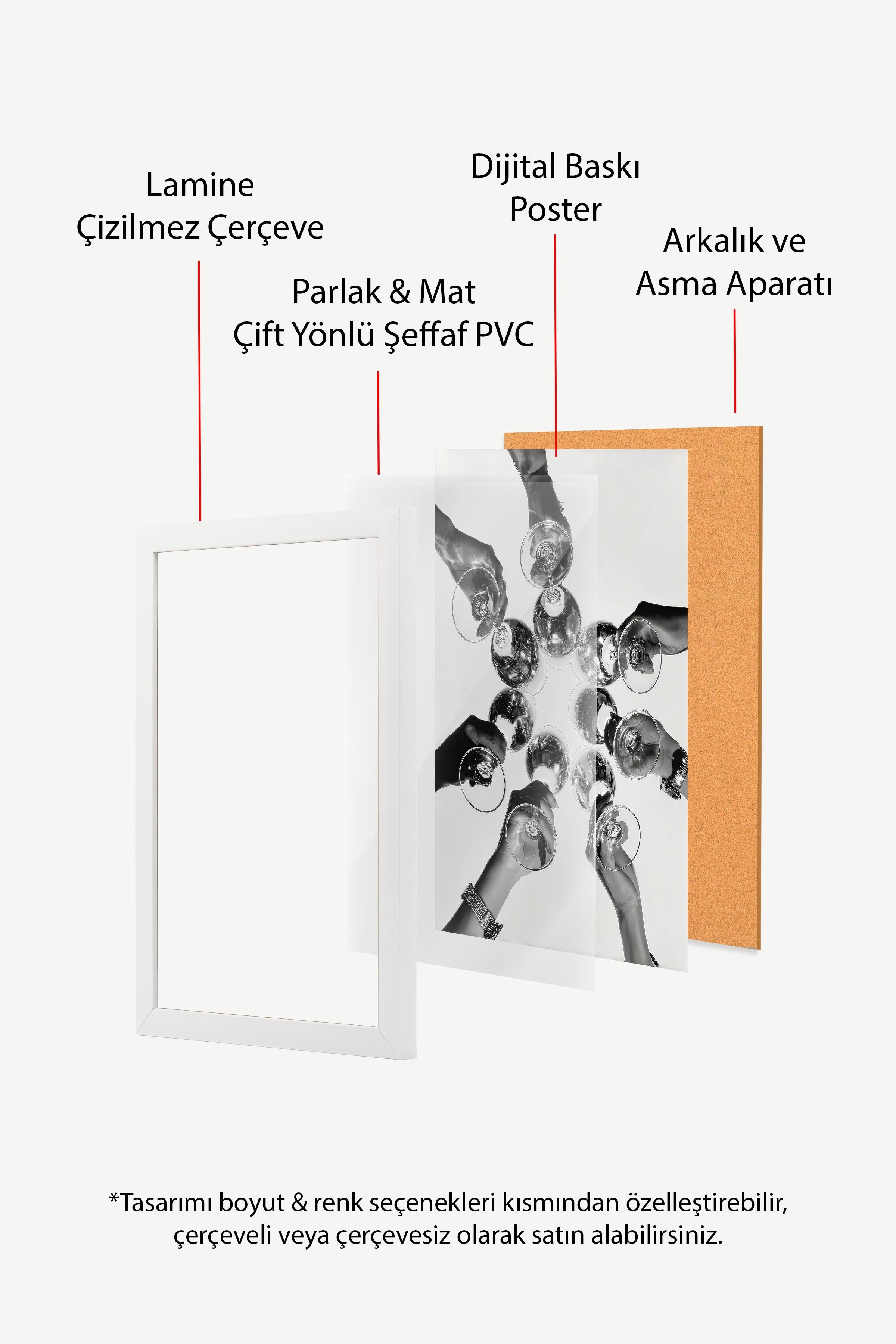 Şarap Kadehi Posteri, Beyaz Çerçeveli Poster, Old Money Serisi, NO:113241