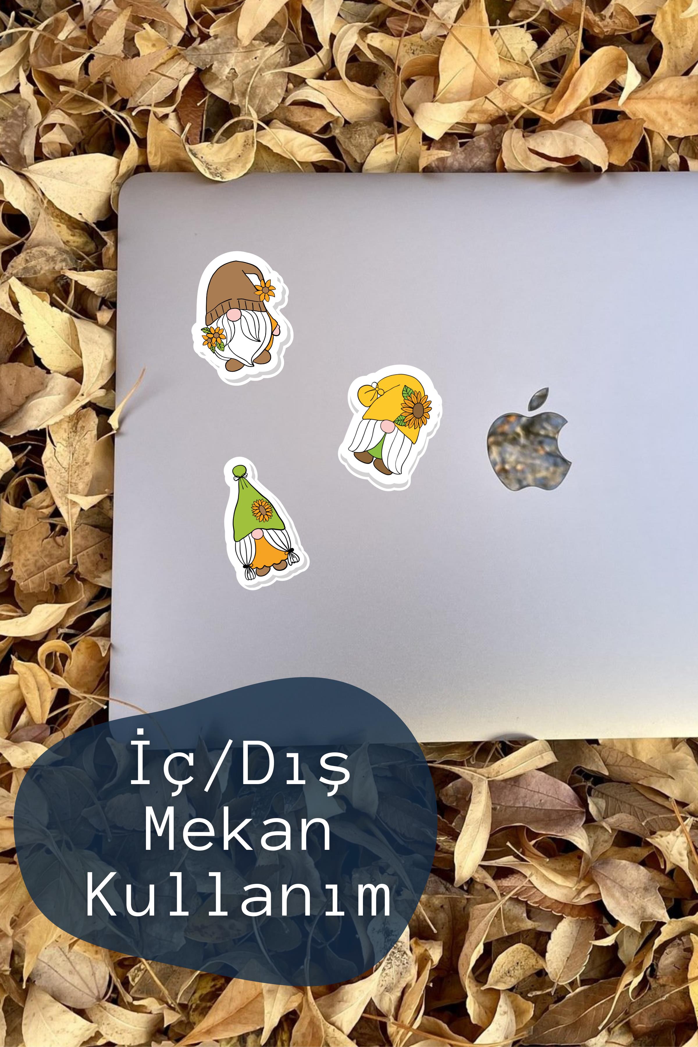 Sarı Cüceler Temalı Sticker ve Etiket Seti - Orta Boy - Su Geçirmez, Kalın Yapışkanlı Sticker Seti