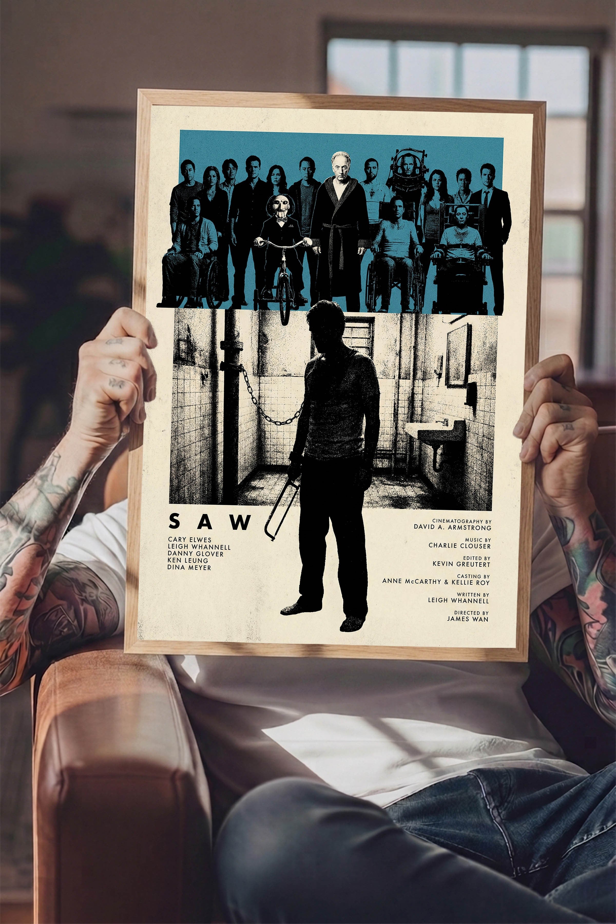 Saw Ahşap Çerçeveli Poster, Sinema ve Dizi Tablo, Film Dizi Afişleri NO:112824