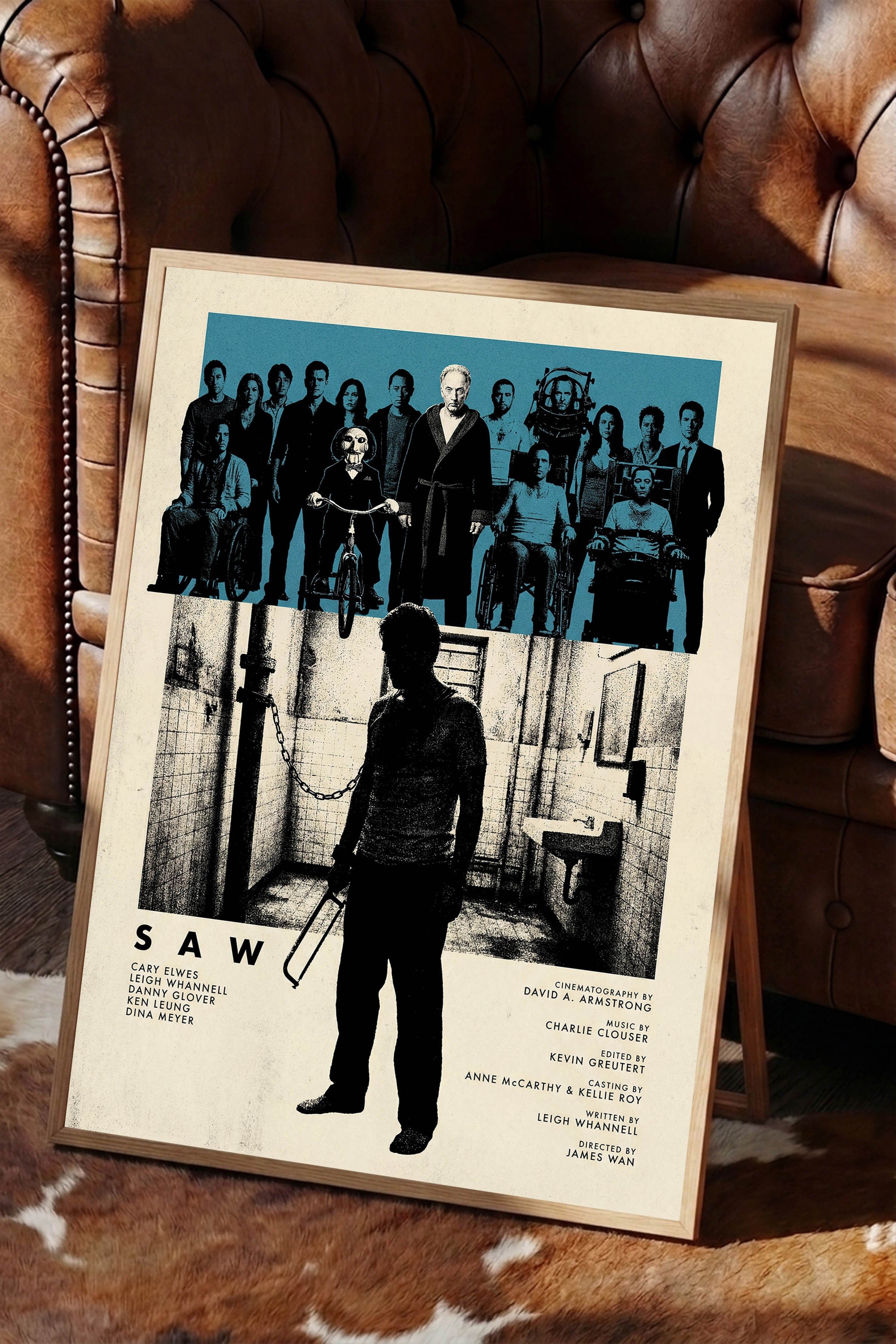 Saw Ahşap Çerçeveli Poster, Sinema ve Dizi Tablo, Film Dizi Afişleri NO:112824