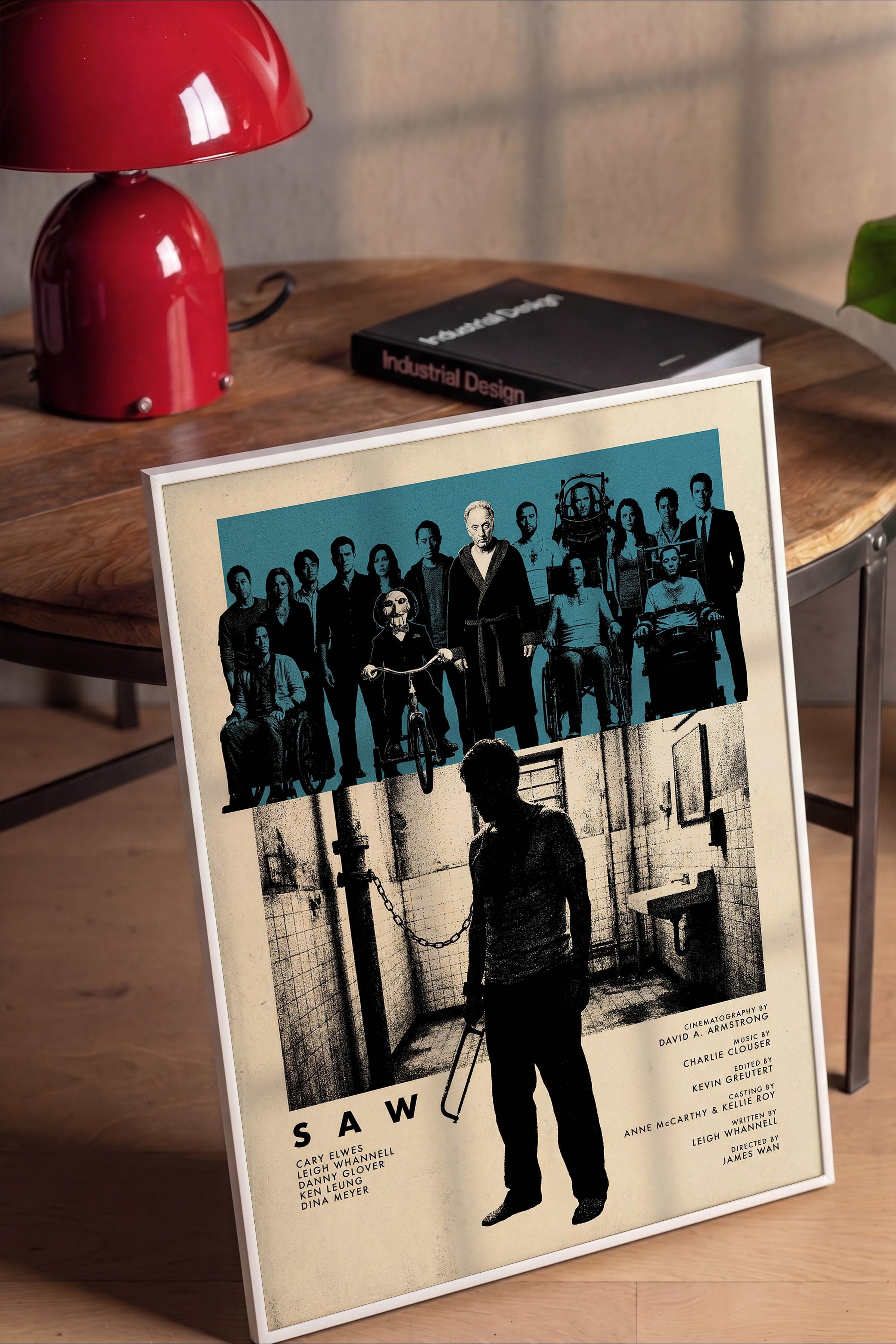 Saw Beyaz Çerçeveli Poster, Sinema ve Dizi Tablo, Film Dizi Afişleri NO:112824
