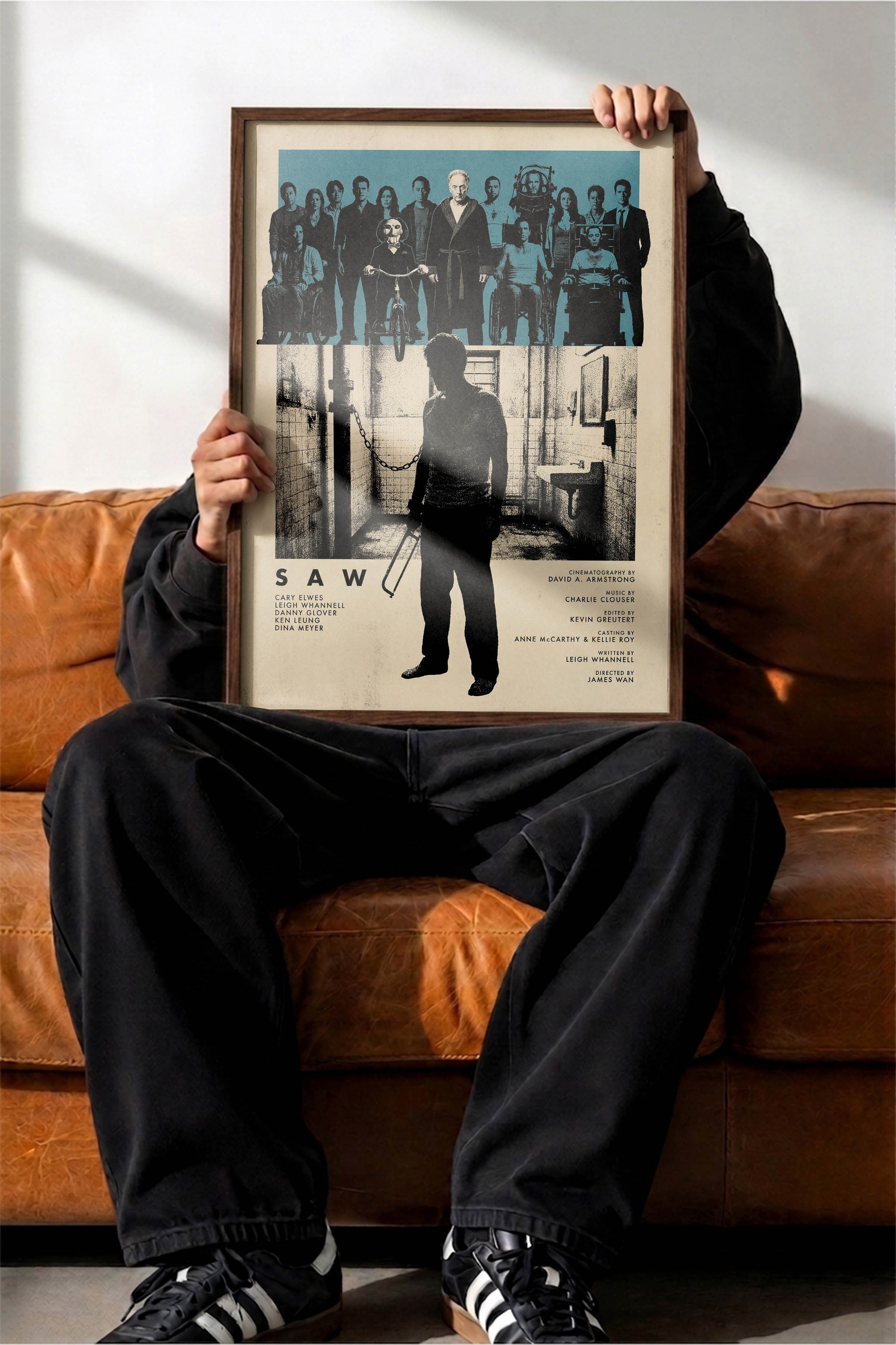 Saw Kahverengi Çerçeveli Poster, Sinema ve Dizi Tablo, Film Dizi Afişleri NO:112824